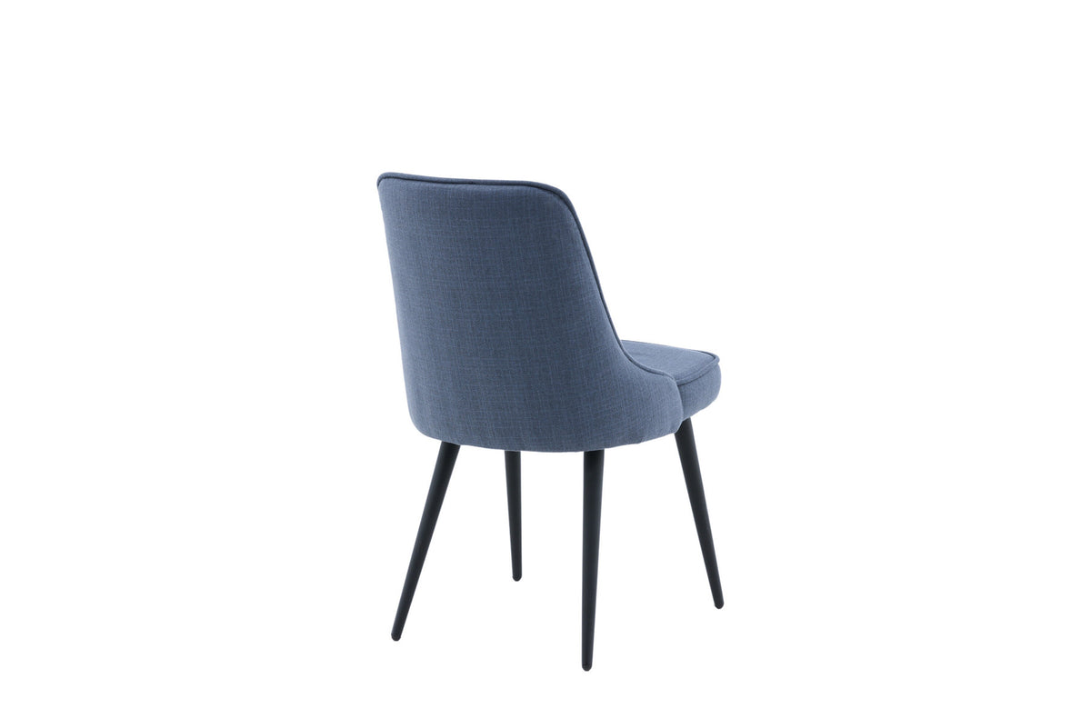 Gepolsterter Stuhl Velvet Deluxe mit Stoffbezug, Knöpfen und schlanken Stahlbeinen