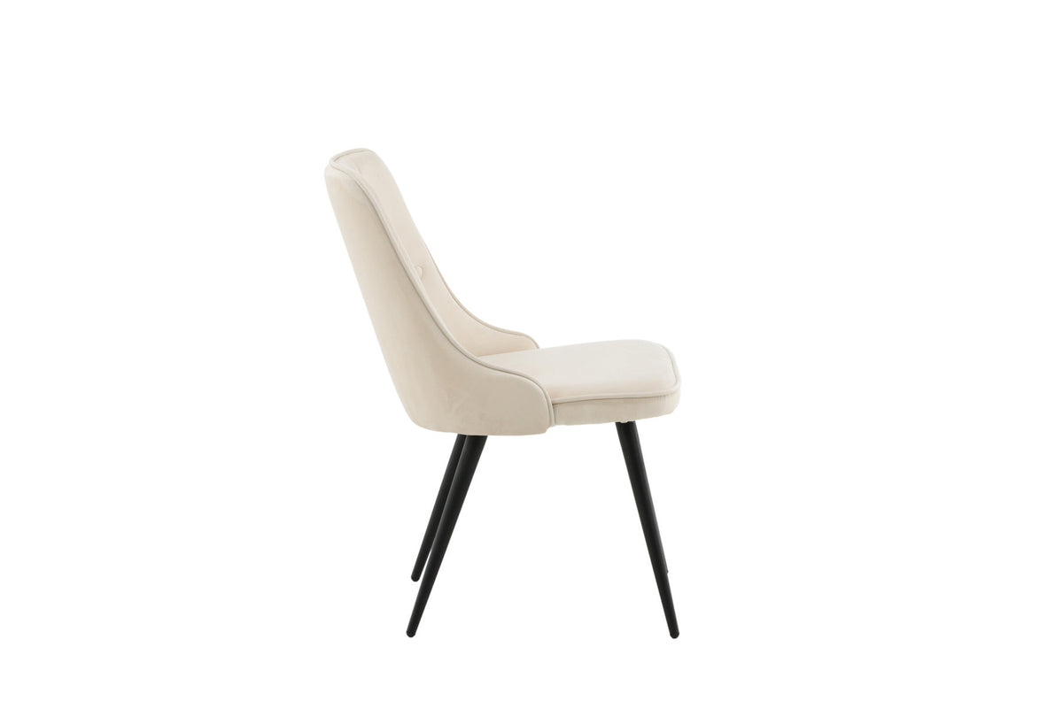 Velvet Deluxe Stuhl in Beige / Schwarz präsentiert im Onlineshop von KAQTU Design AG. Stuhl ist von Venture Home