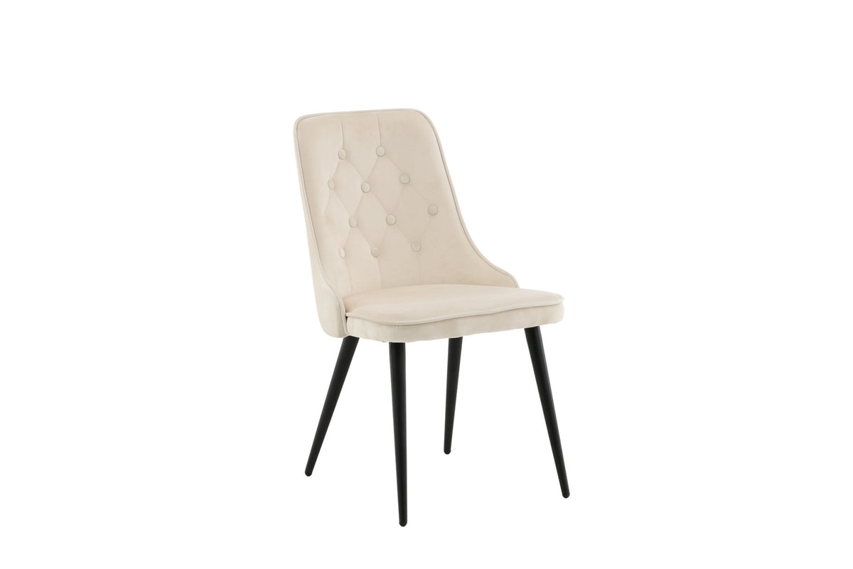 Velvet Deluxe Stuhl in Beige / Schwarz präsentiert im Onlineshop von KAQTU Design AG. Stuhl ist von Venture Home