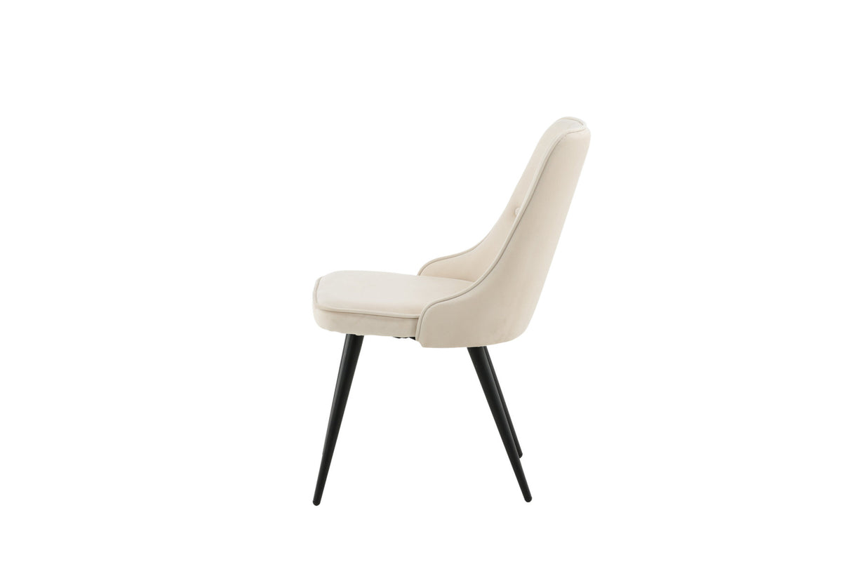 Velvet Deluxe Stuhl in Beige / Schwarz präsentiert im Onlineshop von KAQTU Design AG. Stuhl ist von Venture Home