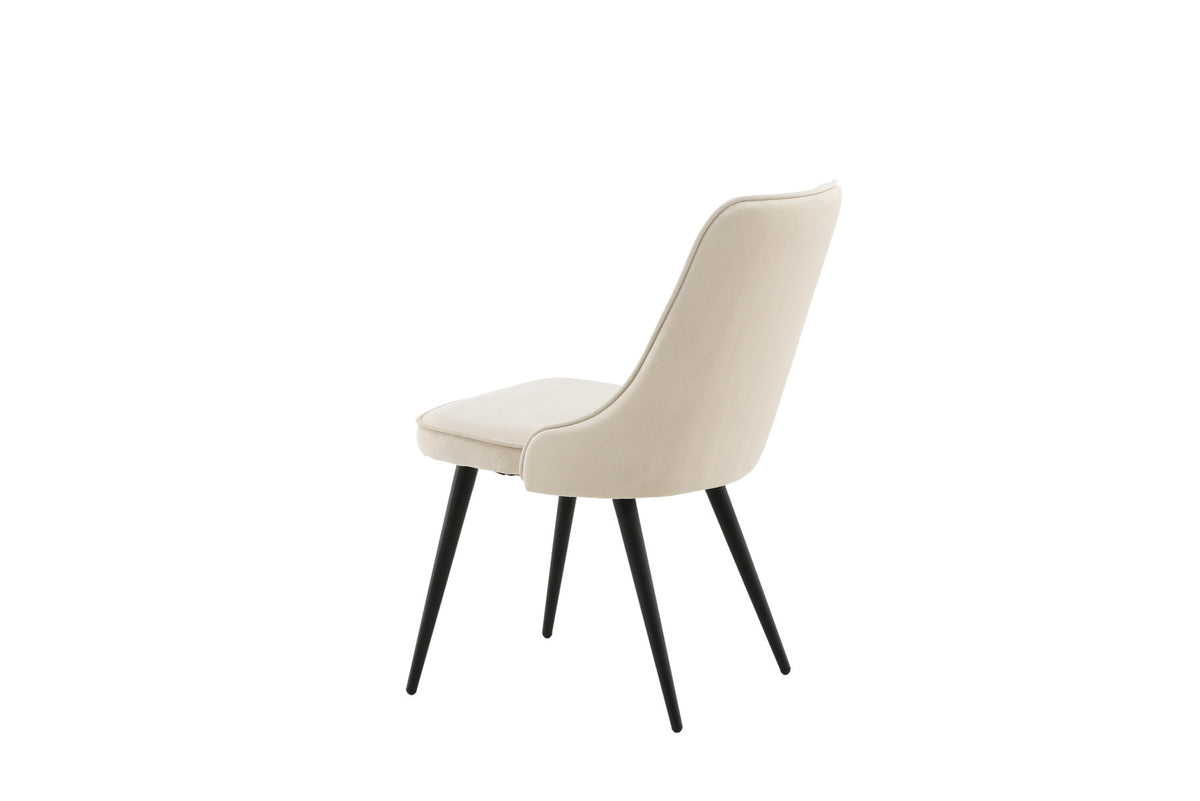 Velvet Deluxe Stuhl in Beige / Schwarz präsentiert im Onlineshop von KAQTU Design AG. Stuhl ist von Venture Home