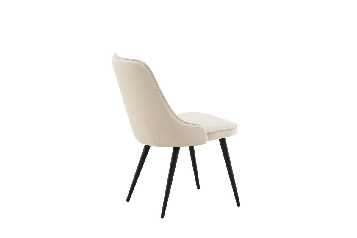 Velvet Deluxe Stuhl in Beige / Schwarz präsentiert im Onlineshop von KAQTU Design AG. Stuhl ist von Venture Home