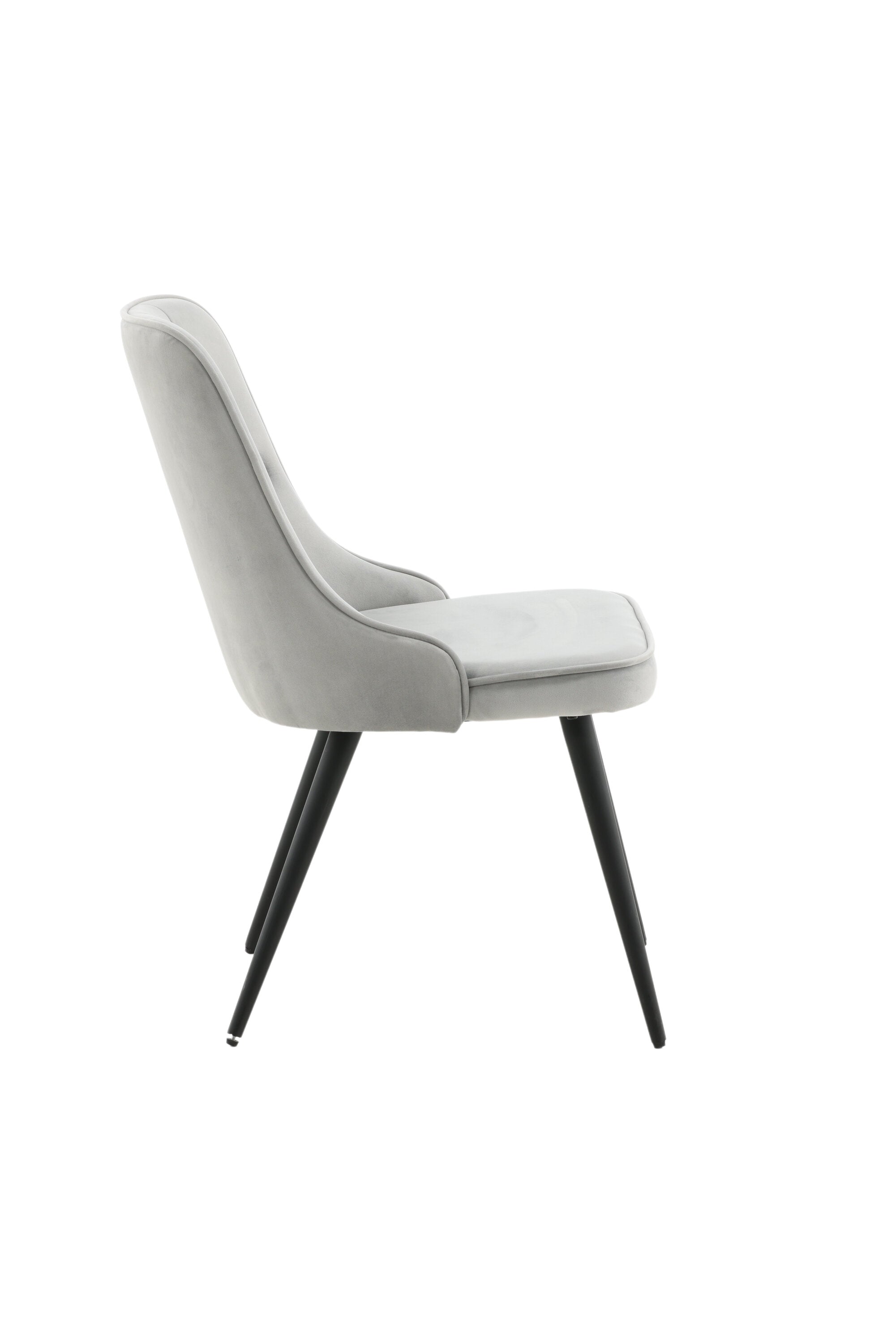 Velvet Deluxe Stuhl in Hellgrau / Schwarz präsentiert im Onlineshop von KAQTU Design AG. Stuhl ist von Venture Home