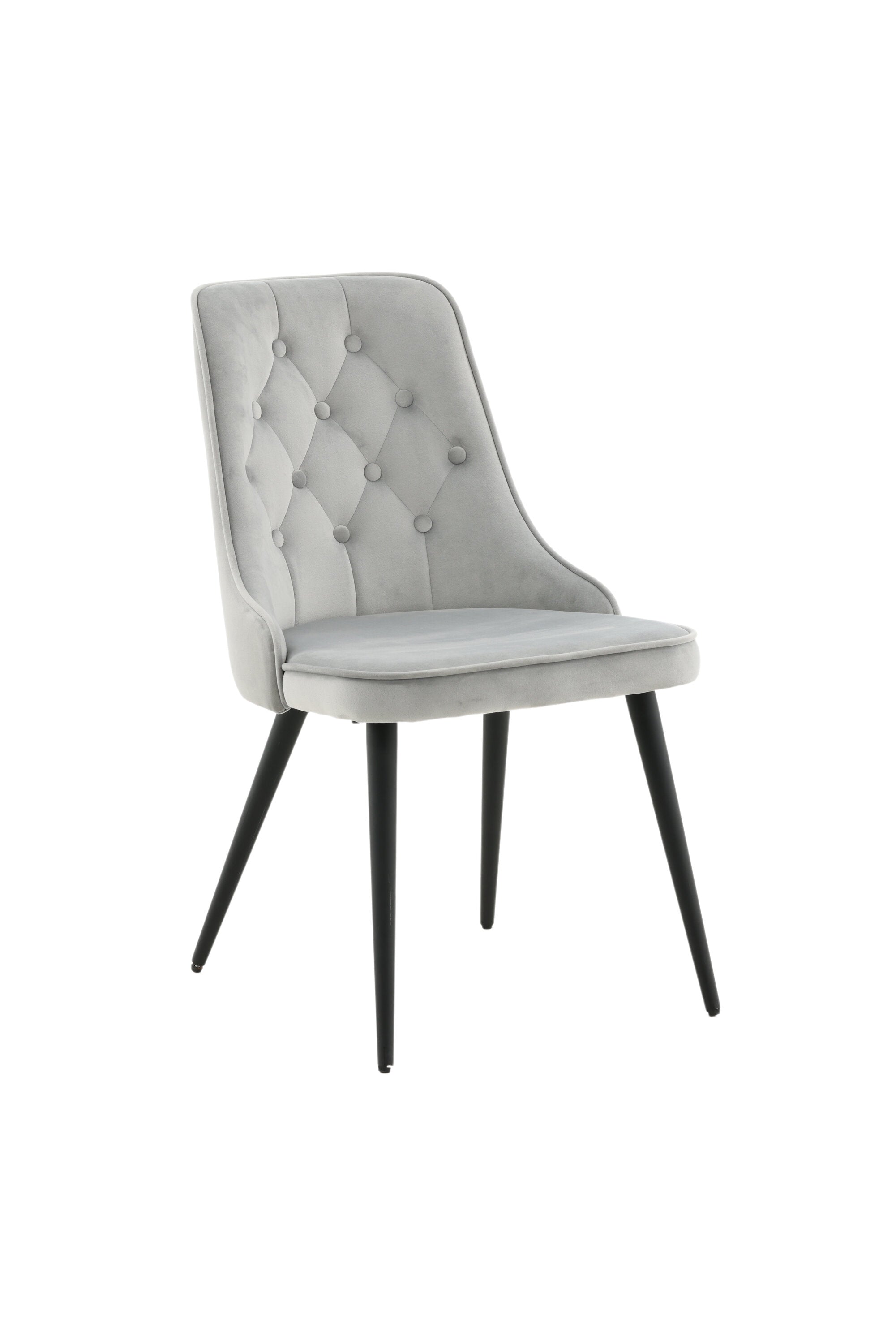 Velvet Deluxe Stuhl in Hellgrau / Schwarz präsentiert im Onlineshop von KAQTU Design AG. Stuhl ist von Venture Home