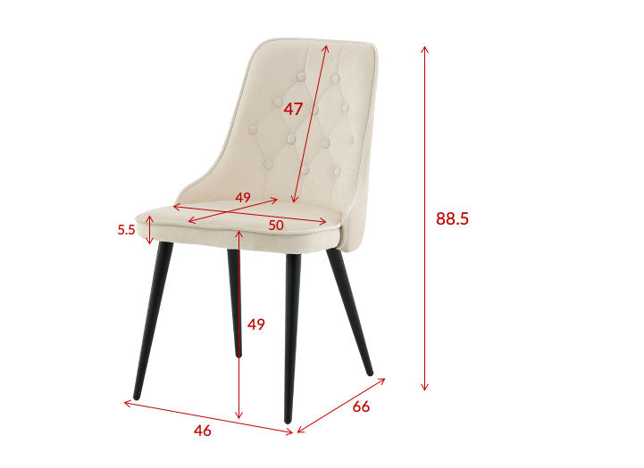 Velvet Deluxe Stuhl in Hellgrau / Schwarz präsentiert im Onlineshop von KAQTU Design AG. Stuhl ist von Venture Home