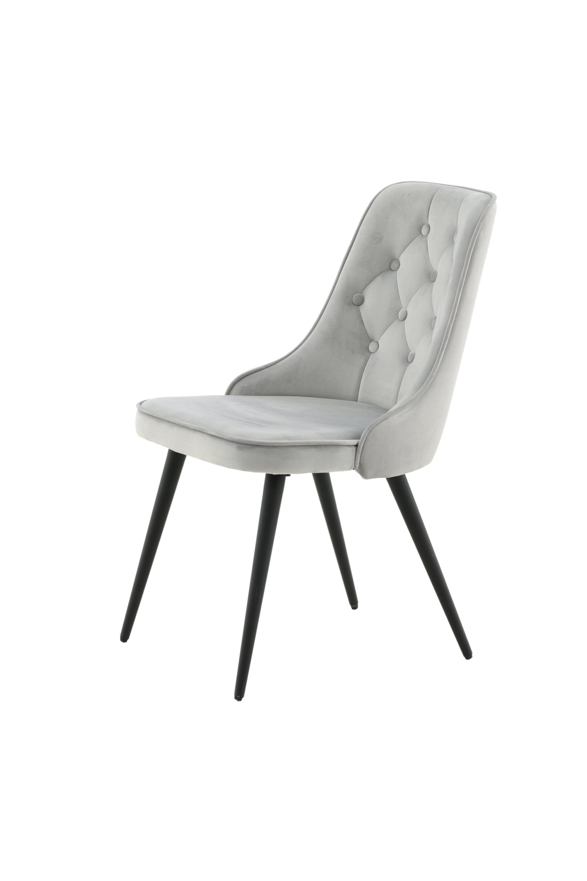 Velvet Deluxe Stuhl in Hellgrau / Schwarz präsentiert im Onlineshop von KAQTU Design AG. Stuhl ist von Venture Home