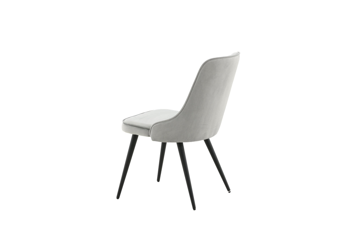 Velvet Deluxe Stuhl in Hellgrau / Schwarz präsentiert im Onlineshop von KAQTU Design AG. Stuhl ist von Venture Home