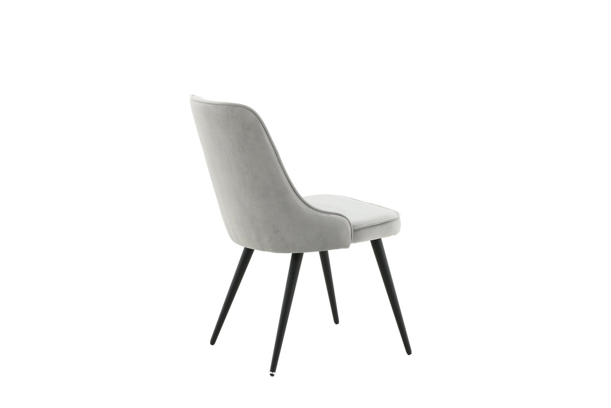 Velvet Deluxe Stuhl in Hellgrau / Schwarz präsentiert im Onlineshop von KAQTU Design AG. Stuhl ist von Venture Home