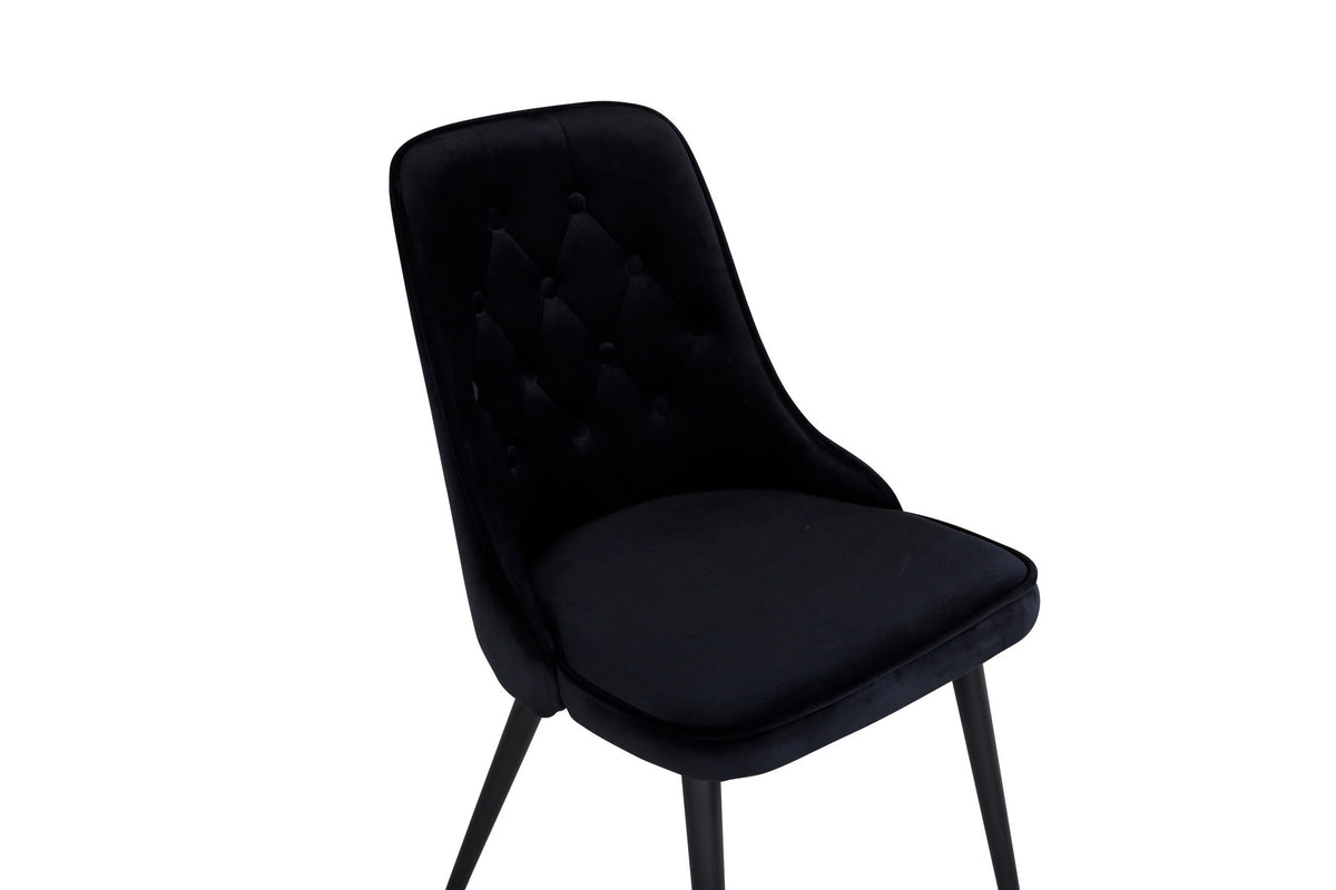 Velvet Deluxe Stuhl in Schwarz präsentiert im Onlineshop von KAQTU Design AG. Stuhl ist von Venture Home