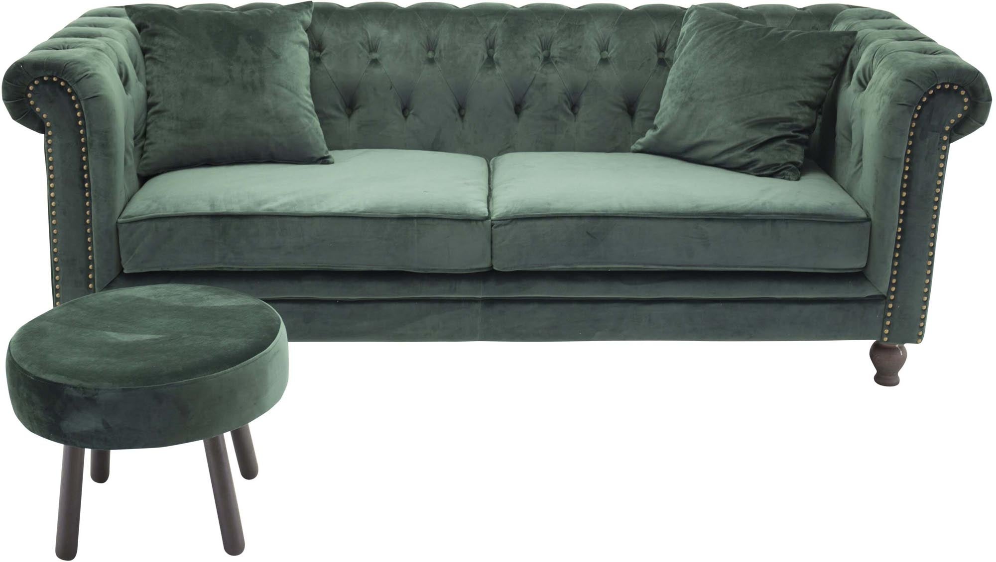 Velvet 3-Sitzer Sofa in Mossgrün präsentiert im Onlineshop von KAQTU Design AG. 3er Sofa ist von Venture Home