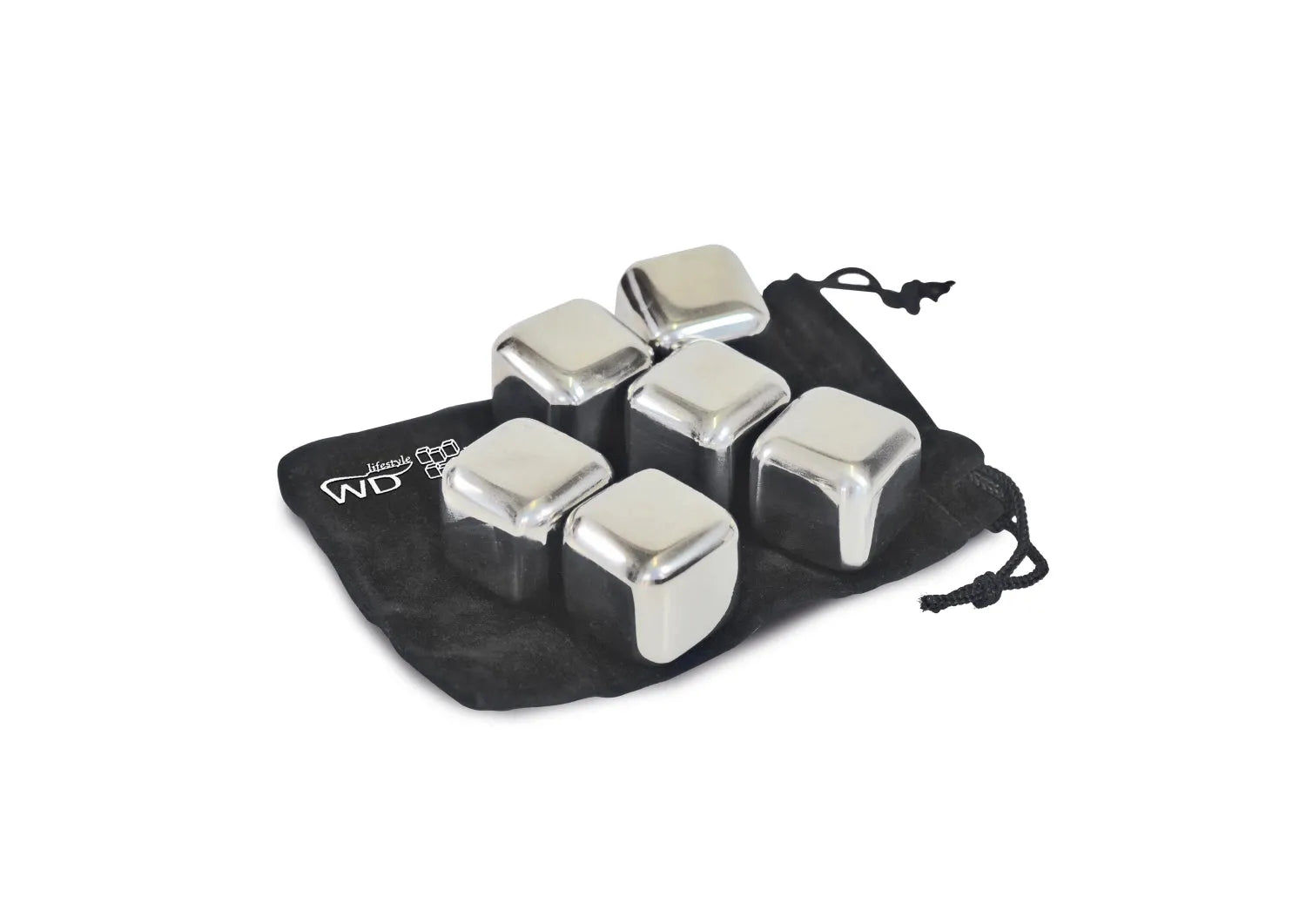 6er Set Eiswürfel, Edelstahl, 2.7x2.7x2.7 cm in Silber präsentiert im Onlineshop von KAQTU Design AG. Eiswürfelform ist von Easy Life