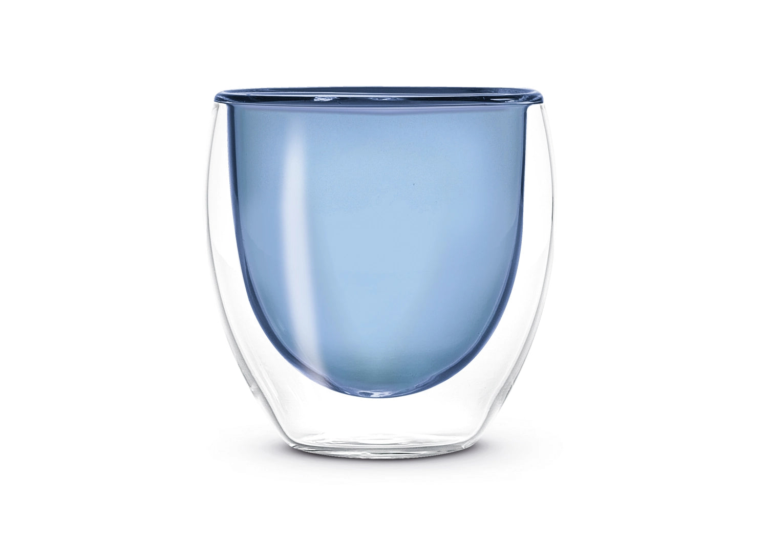 Elegantes 2er Set doppelwandige Espressogläser in Blau, 80ml, von Easy Life. Perfekt für stilvollen Kaffeegenuss.
