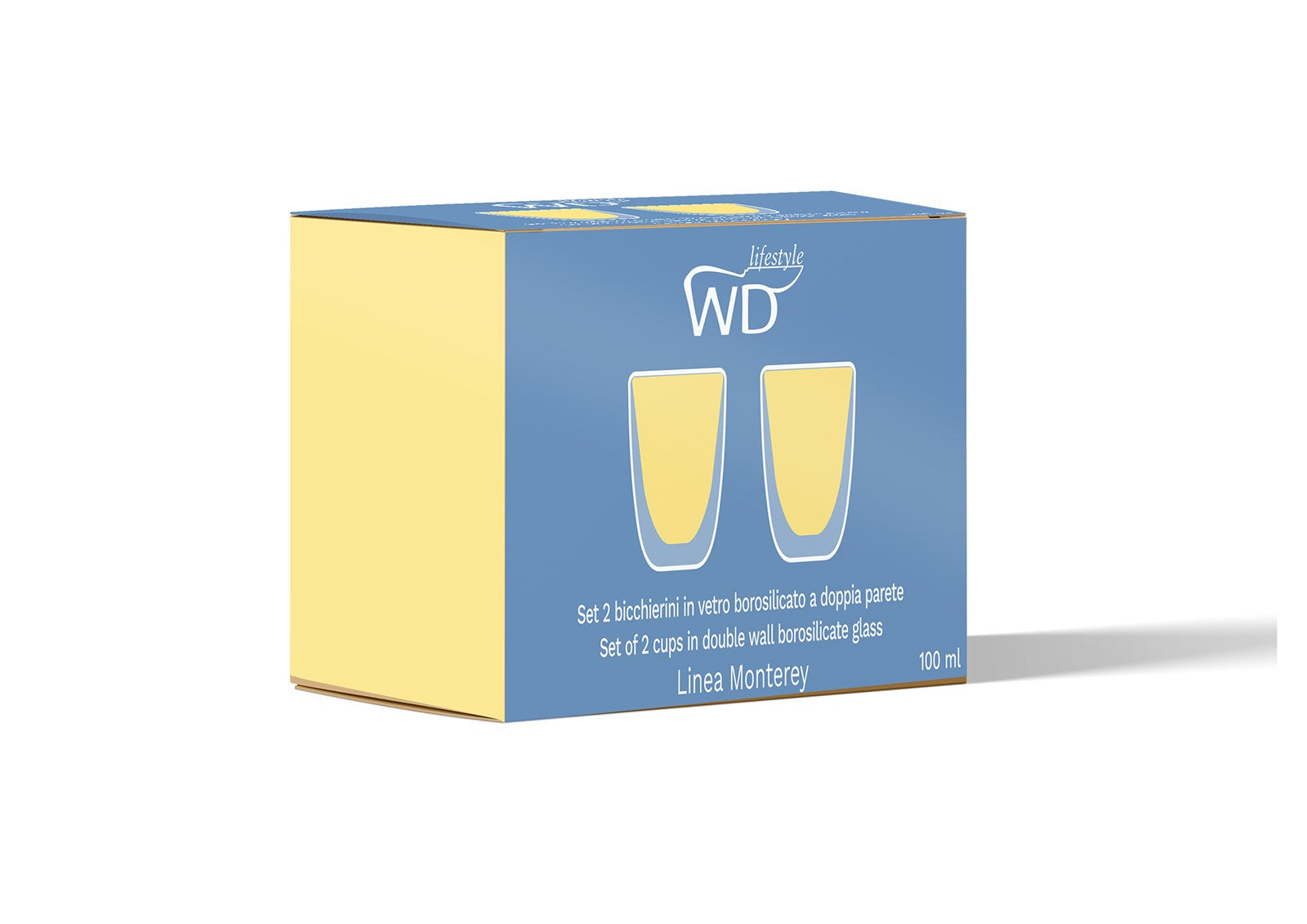 2er Set Espressogläser doppelw. gelb, 80ml in Gelb präsentiert im Onlineshop von KAQTU Design AG. Tasse ist von Easy Life