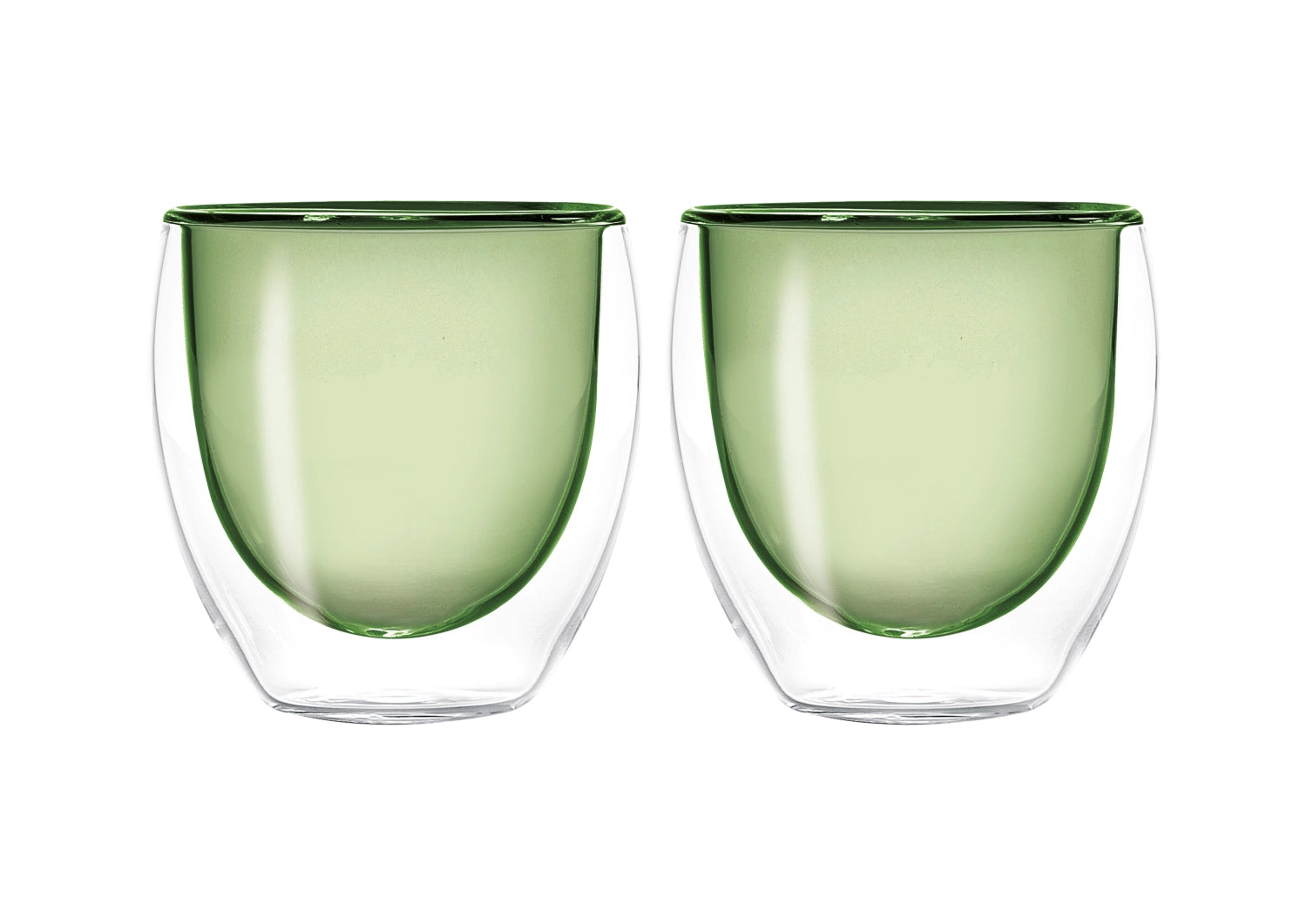 2er Set Espressogläser doppelw. grün, 80ml in Grün präsentiert im Onlineshop von KAQTU Design AG. Tasse ist von Easy Life