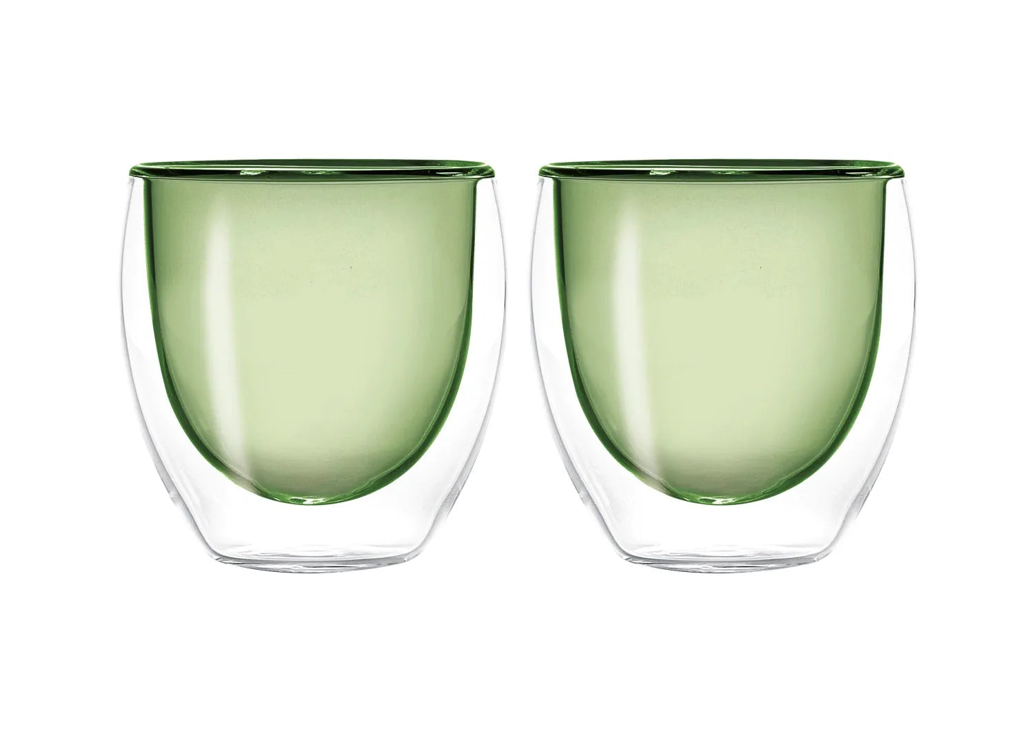 2er Set Espressogläser doppelw. grün, 80ml in Grün präsentiert im Onlineshop von KAQTU Design AG. Tasse ist von Easy Life
