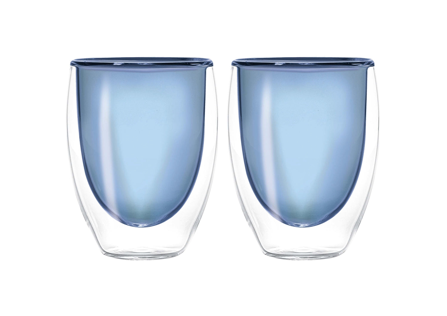 2er Set Teeglas doppelw. blau, 220ml in Blau präsentiert im Onlineshop von KAQTU Design AG. Tasse ist von Easy Life