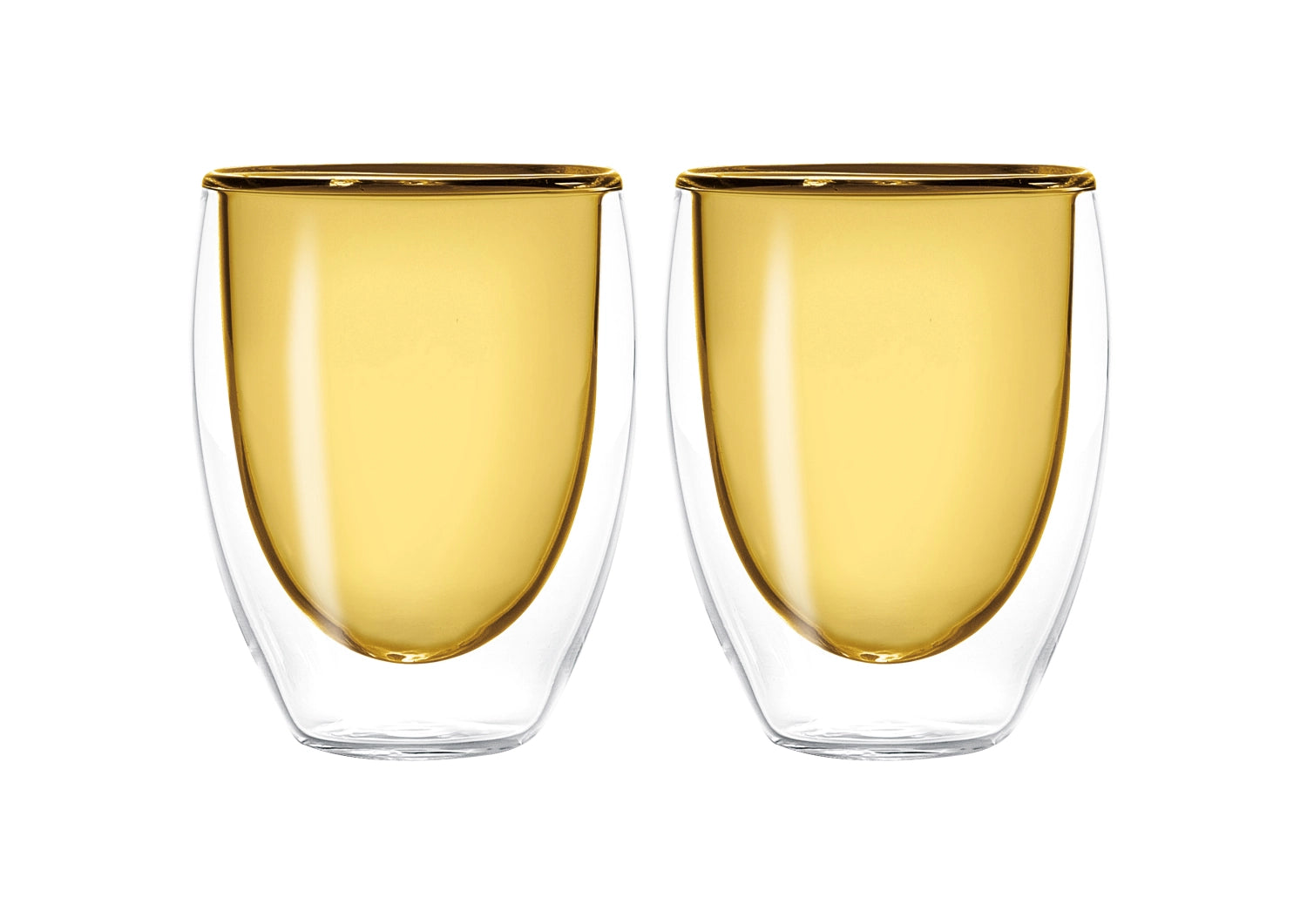 2er Set Teeglas doppelw. gelb, 220ml in Gelb präsentiert im Onlineshop von KAQTU Design AG. Tasse ist von Easy Life