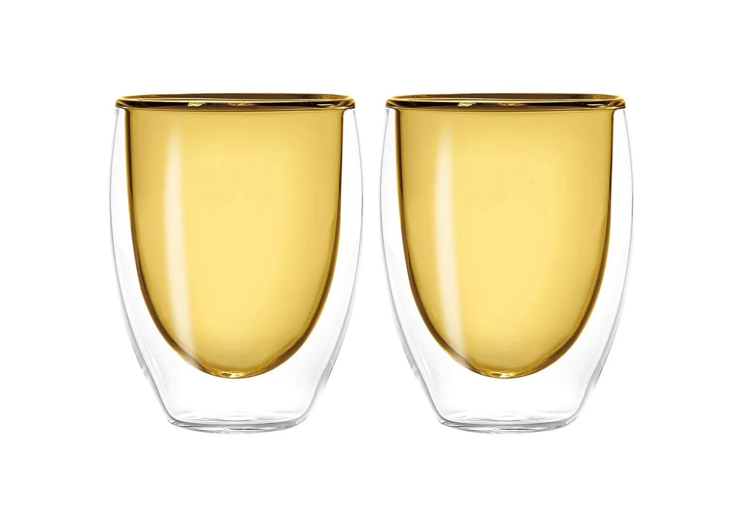 2er Set Teeglas doppelw. gelb, 220ml in Gelb präsentiert im Onlineshop von KAQTU Design AG. Tasse ist von Easy Life