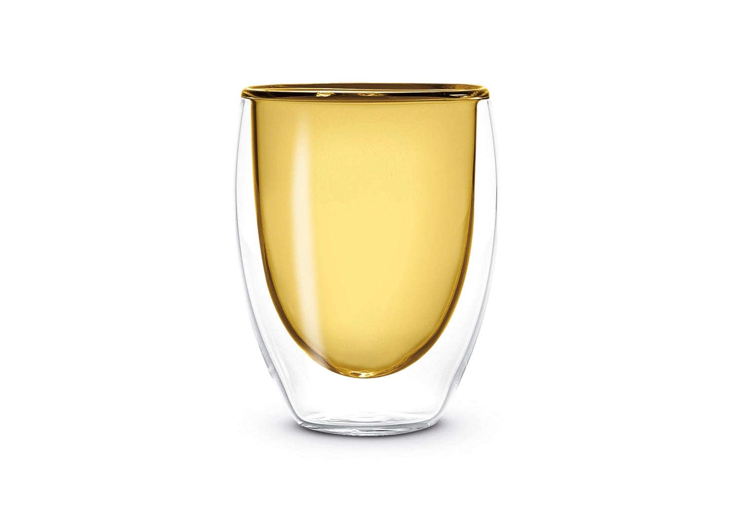 Elegantes 2er Set doppelwandige Teegläser in Gelb, 220ml, von Easy Life. Perfekt für stilvollen Teegenuss.