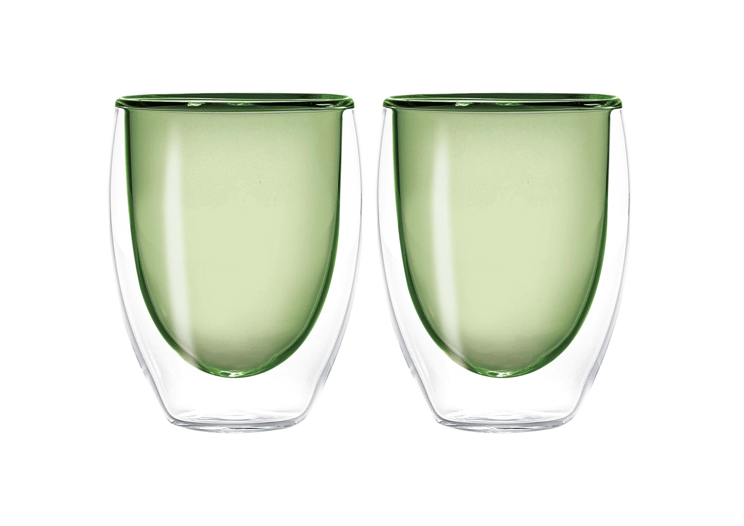 2er Set Teeglas doppelw. grün, 220ml in Grün präsentiert im Onlineshop von KAQTU Design AG. Tasse ist von Easy Life