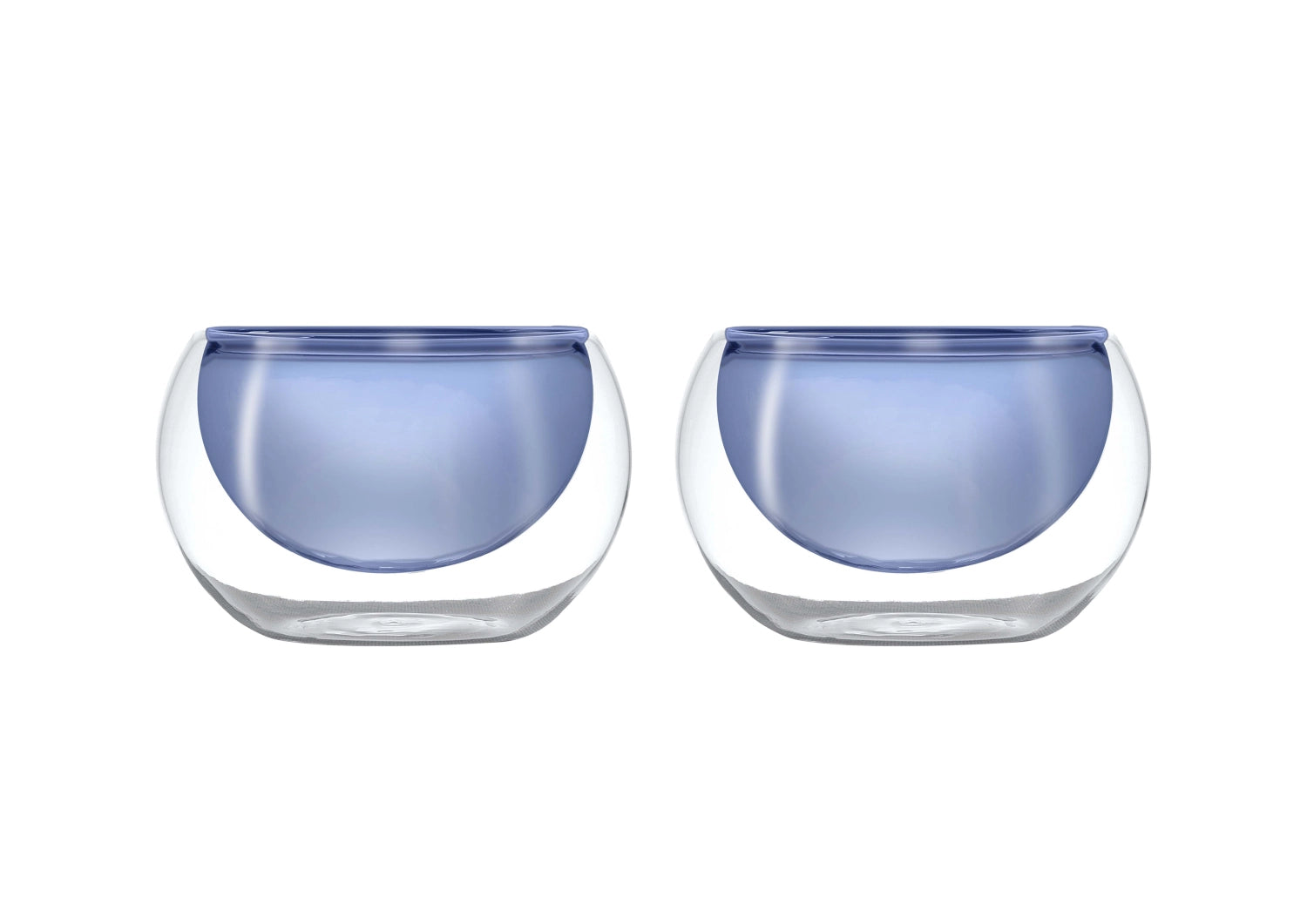 2er Set Glasschalen doppelw. blau, 180ml in Blau präsentiert im Onlineshop von KAQTU Design AG. Schale ist von Easy Life
