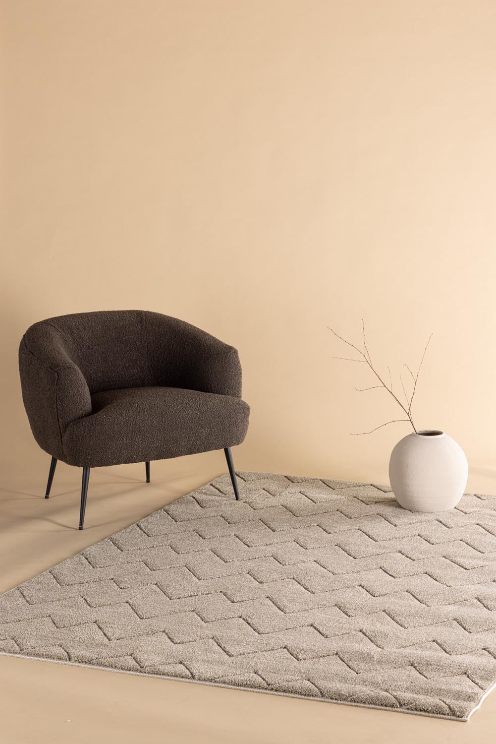 Fia Teppich in Braun präsentiert im Onlineshop von KAQTU Design AG. Teppich ist von Venture Home