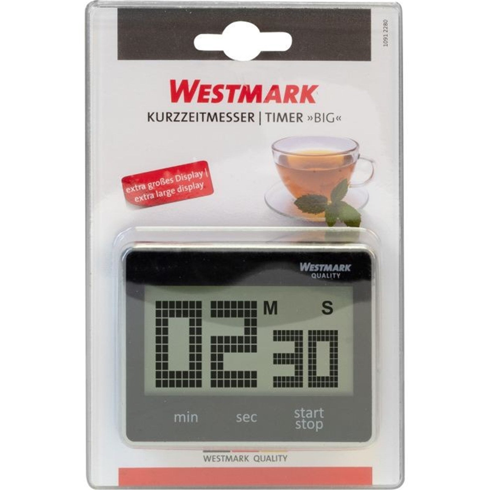 Digitaler Timer mit grosser Anzeige, ideal für die Küche. Präzises Timing, modernes Design, einfache Bedienung.