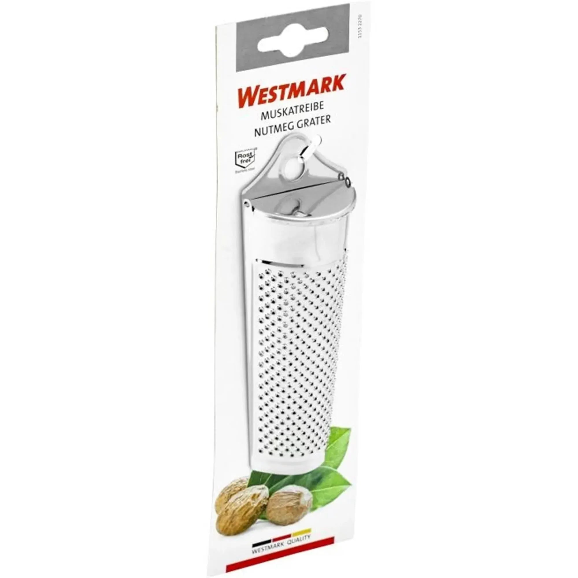 Praktische Muskatreibe von Westmark, ideal für frische Muskatnuss, robust und einfach zu bedienen.