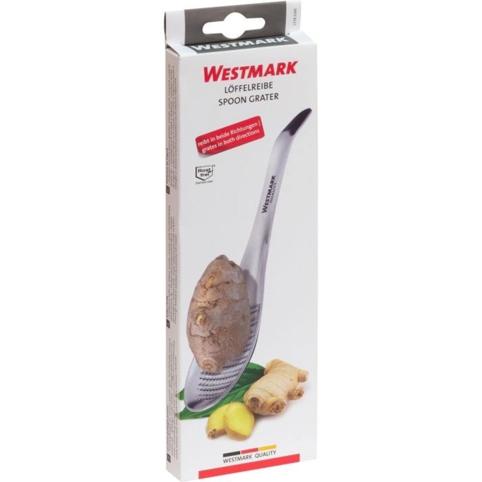 Kompakte Löffelreibe von Westmark, perfekt für Ingwer und Gewürze, langlebig, ergonomisch und einfach zu säubern.