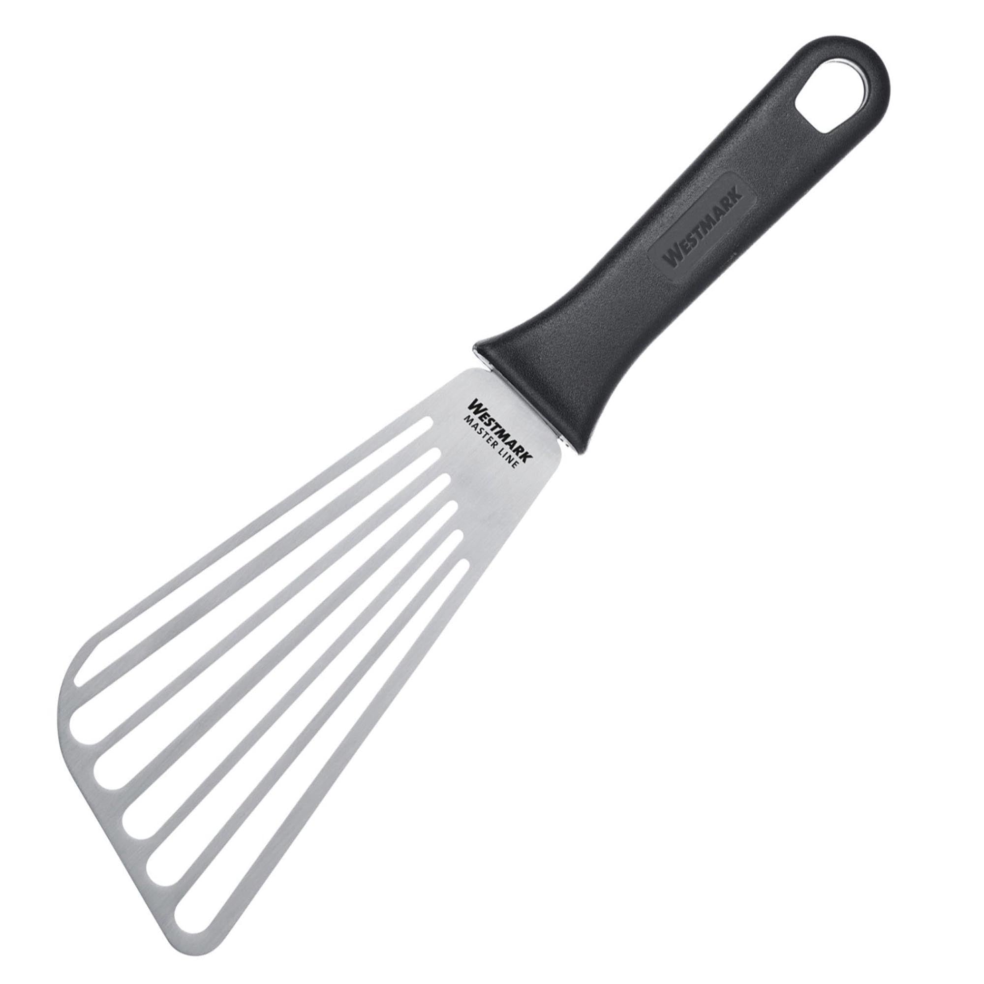 Entdecken Sie den Wender Master Line von Westmark: flexibler, ergonomischer Wender (16,5x8,5cm) aus robustem Kunststoff und Edelstahl, ideal für Pfanne und Grill.