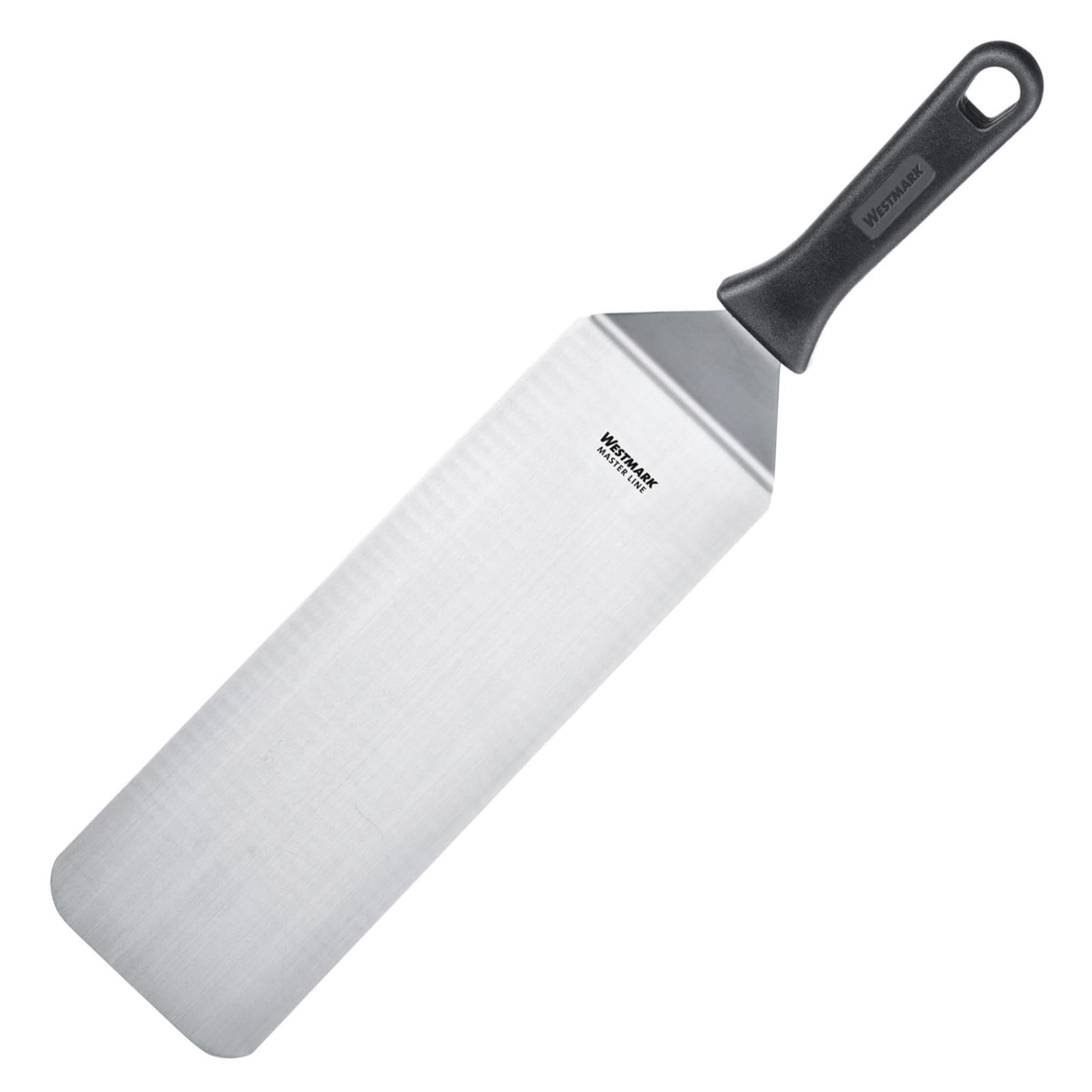 Der Wender Master Line von Westmark (27,5 x 9,5 cm) ist flexibel, gewinkelt und ideal zum Wenden von Pfannkuchen, Fisch und Gemüse. Hitzebeständig, spülmaschinenfest und ergonomisch.