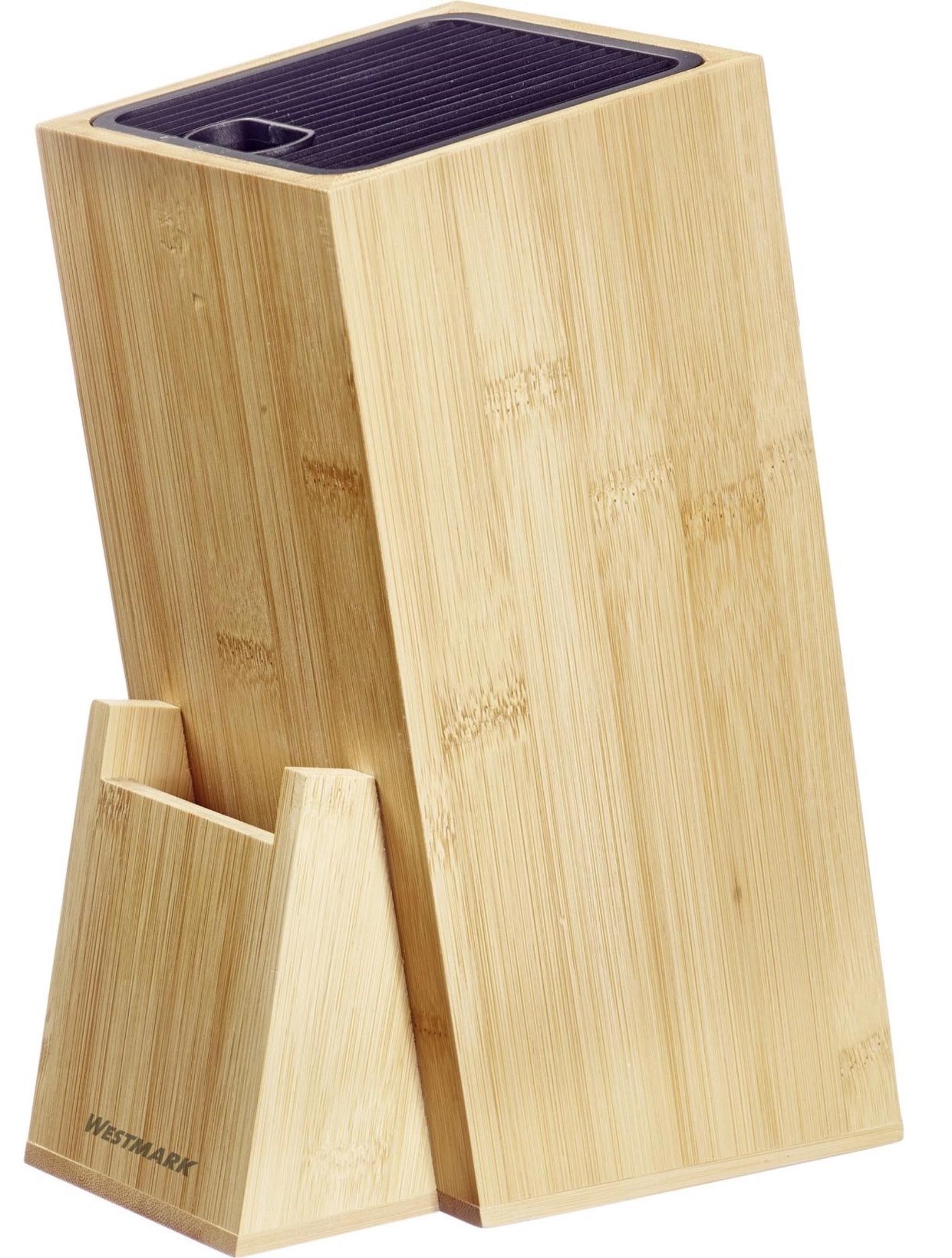 Entdecken Sie den hochwertigen Messerblock aus Bambus von Westmark. Ideal für bis zu 6 Messer, schützt er Ihre Klingen und sorgt für Ordnung in der Küche.