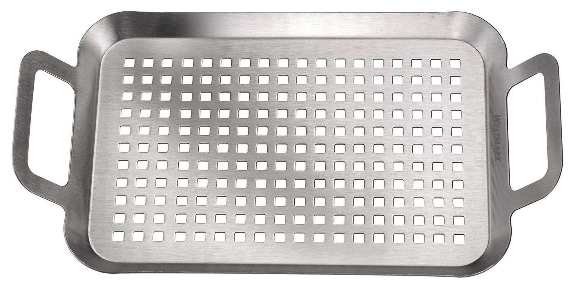 Kompakte Edelstahl-Grillpfanne von Westmark, ideal für kleine Portionen. Perfekt für gleichmäßiges Grillen und Braten.