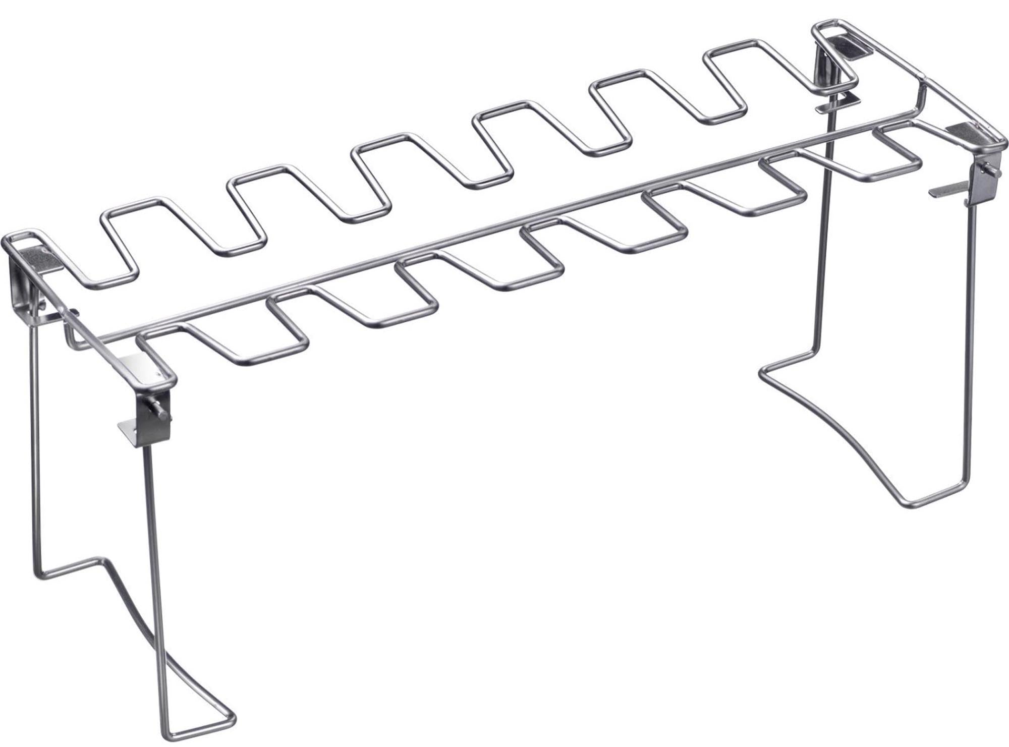 Hähnchenkeulenhalter aus Edelstahl von Westmark, ideal für gleichmäßiges Garen und knusprige Ergebnisse beim Grillen.