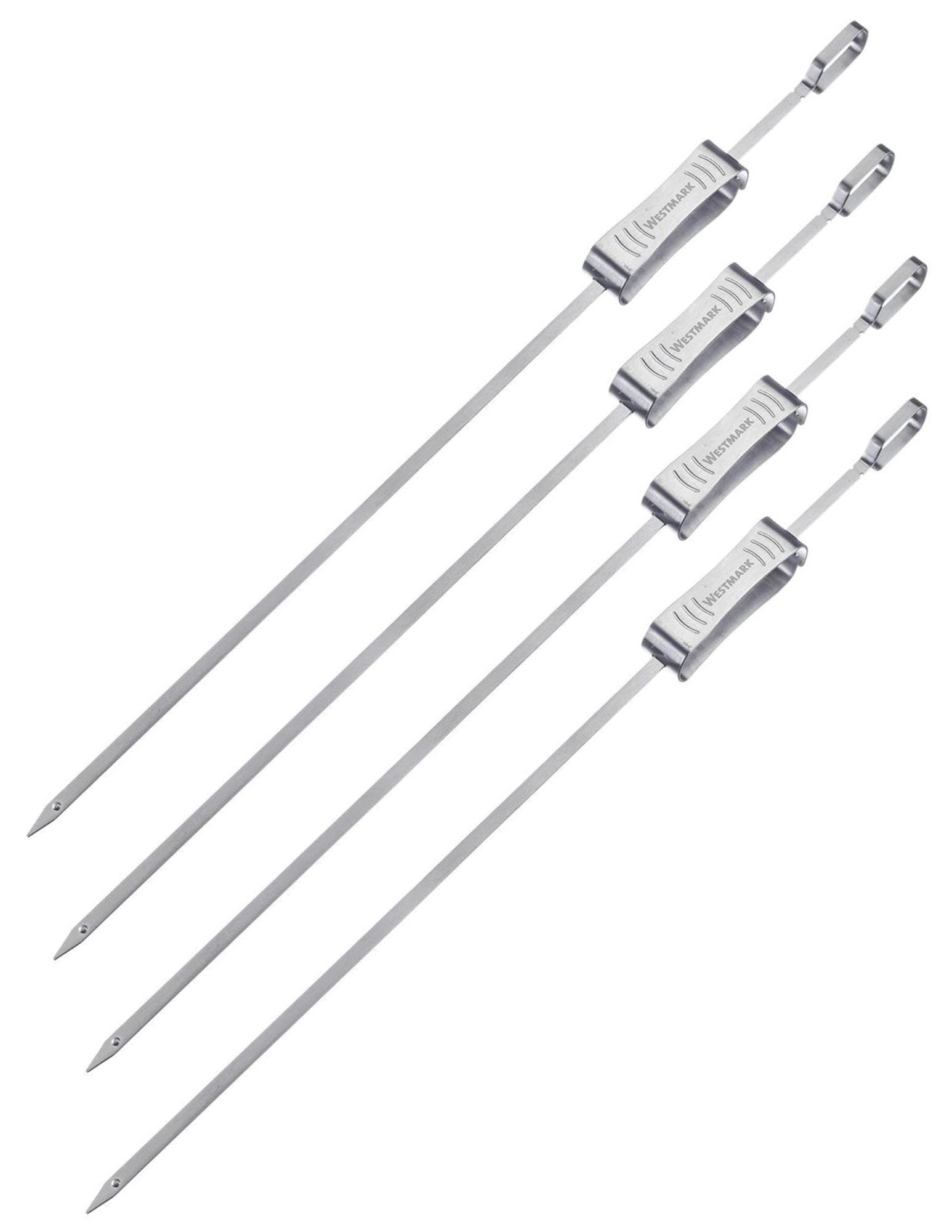 Entdecken Sie die hochwertigen 4er Grillspieße aus rostfreiem Edelstahl von Westmark. Ideal für Fleisch, Gemüse und mehr – langlebig, spülmaschinenfest und perfekt für jedes Grillvergnügen!