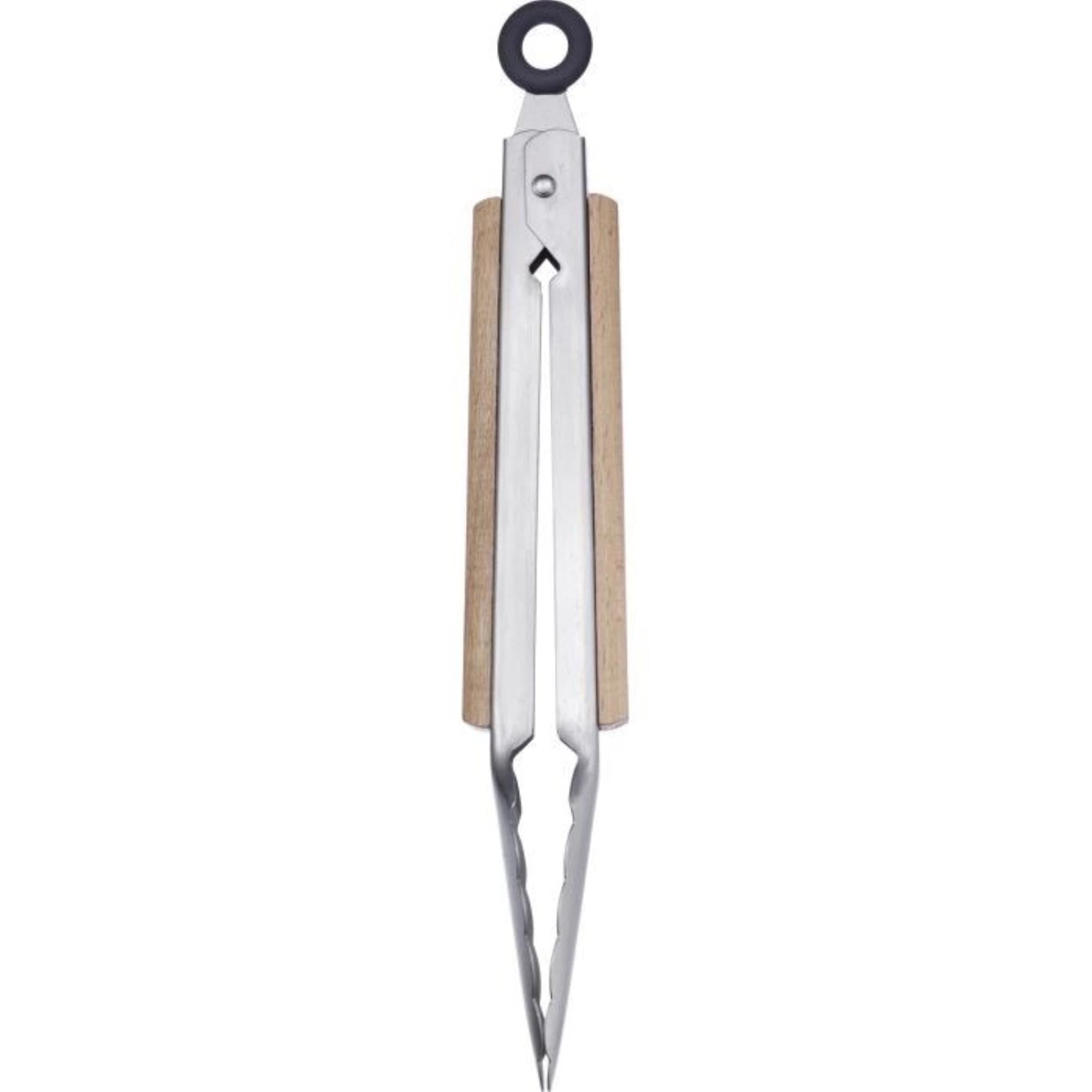 Die Westmark Grillzange Classic Wood Mini, 27cm, kombiniert Edelstahl mit Holzgriff für präzises und stilvolles Grillen.