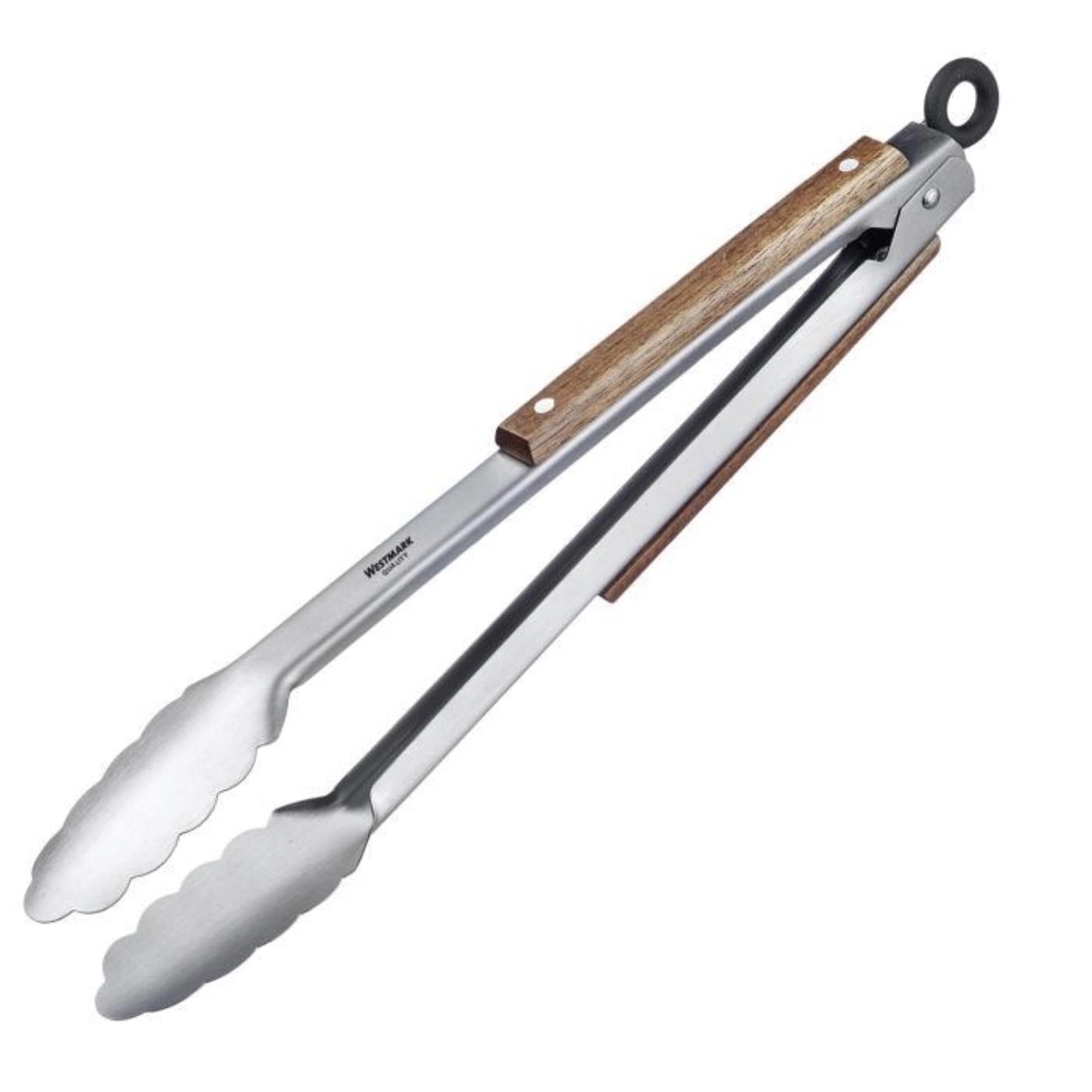 Grillzange Classic Wood Midi, 31cm in Silber präsentiert im Onlineshop von KAQTU Design AG. Grillzubehör ist von Westmark