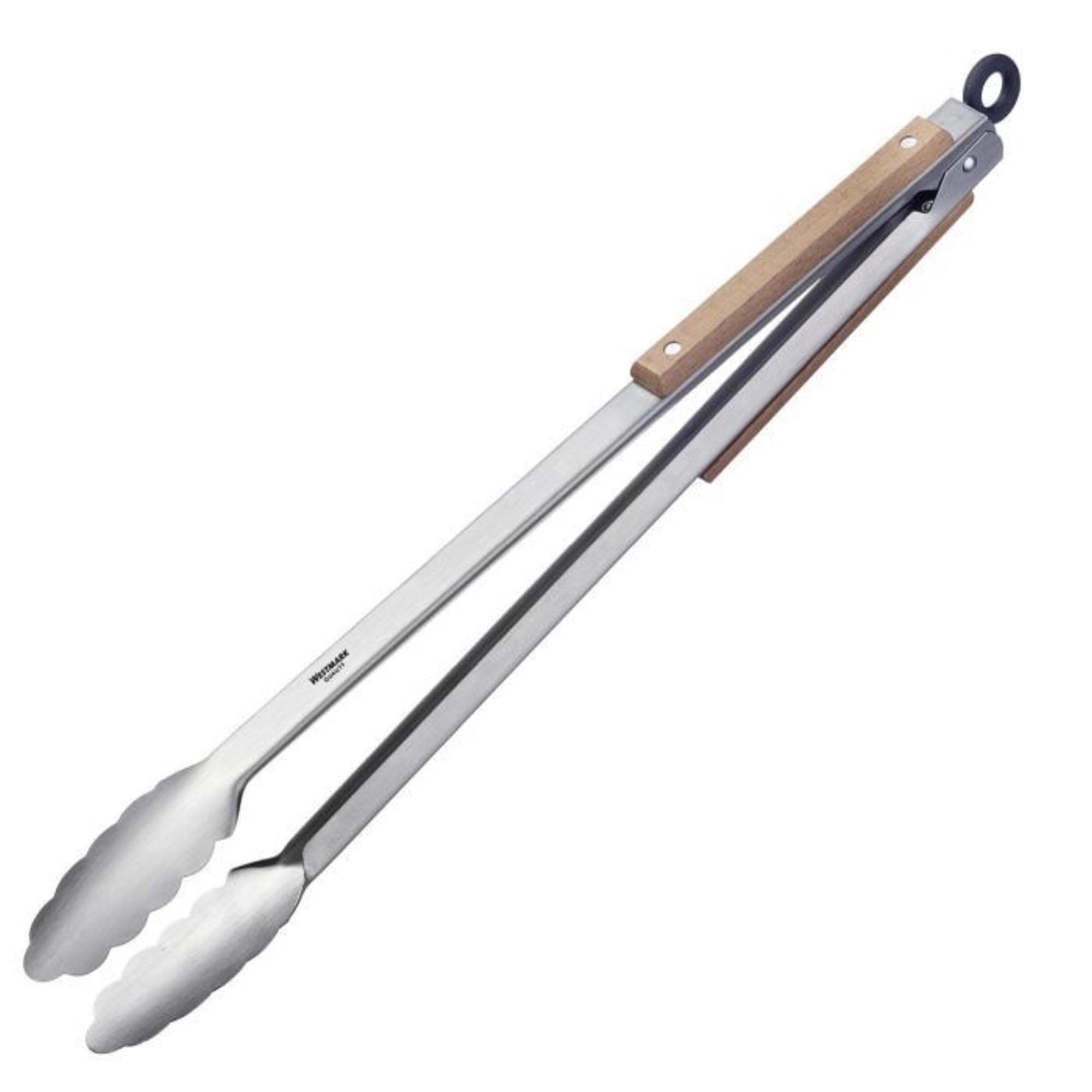 Grillzange Classic Wood Maxi, 44cm in Silber präsentiert im Onlineshop von KAQTU Design AG. Grillzubehör ist von Westmark