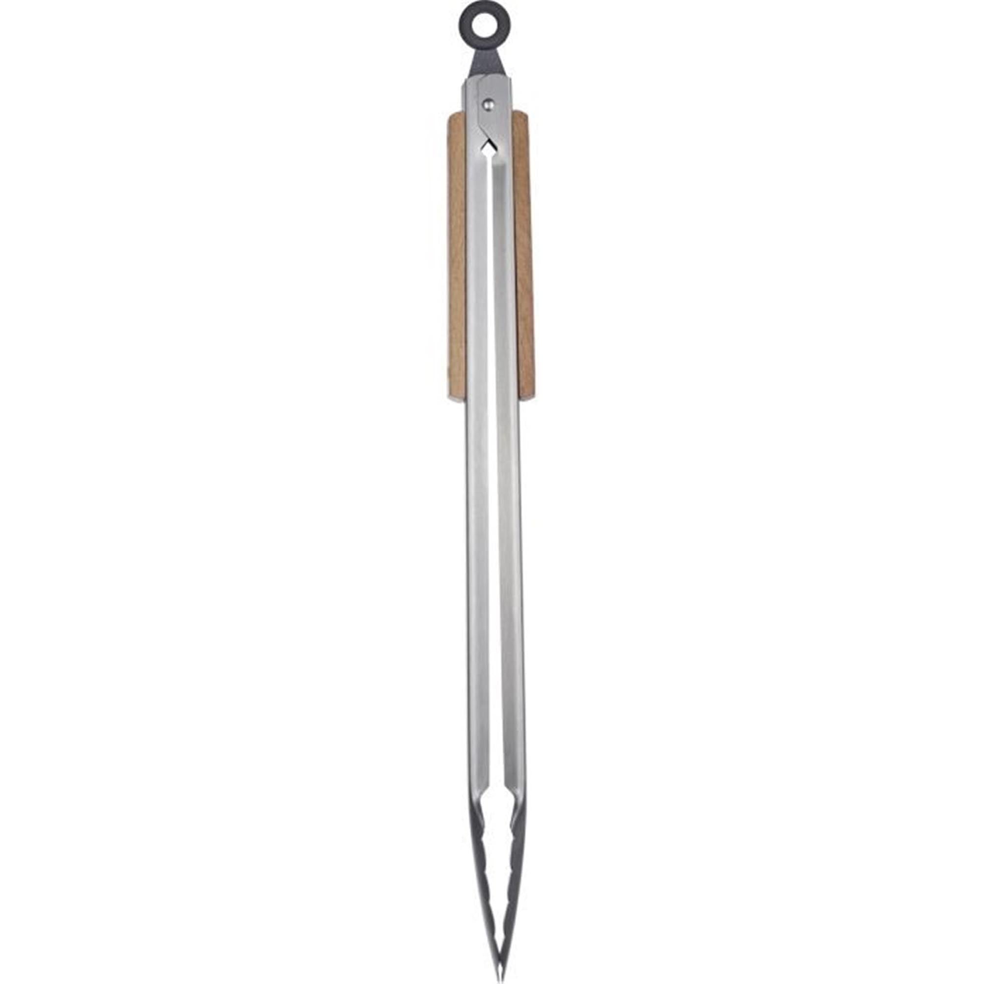 Die Grillzange Classic Wood Maxi von Westmark, 44cm, bietet präzises Greifen und Wenden von Grillgut mit stilvollem Holzgriff.