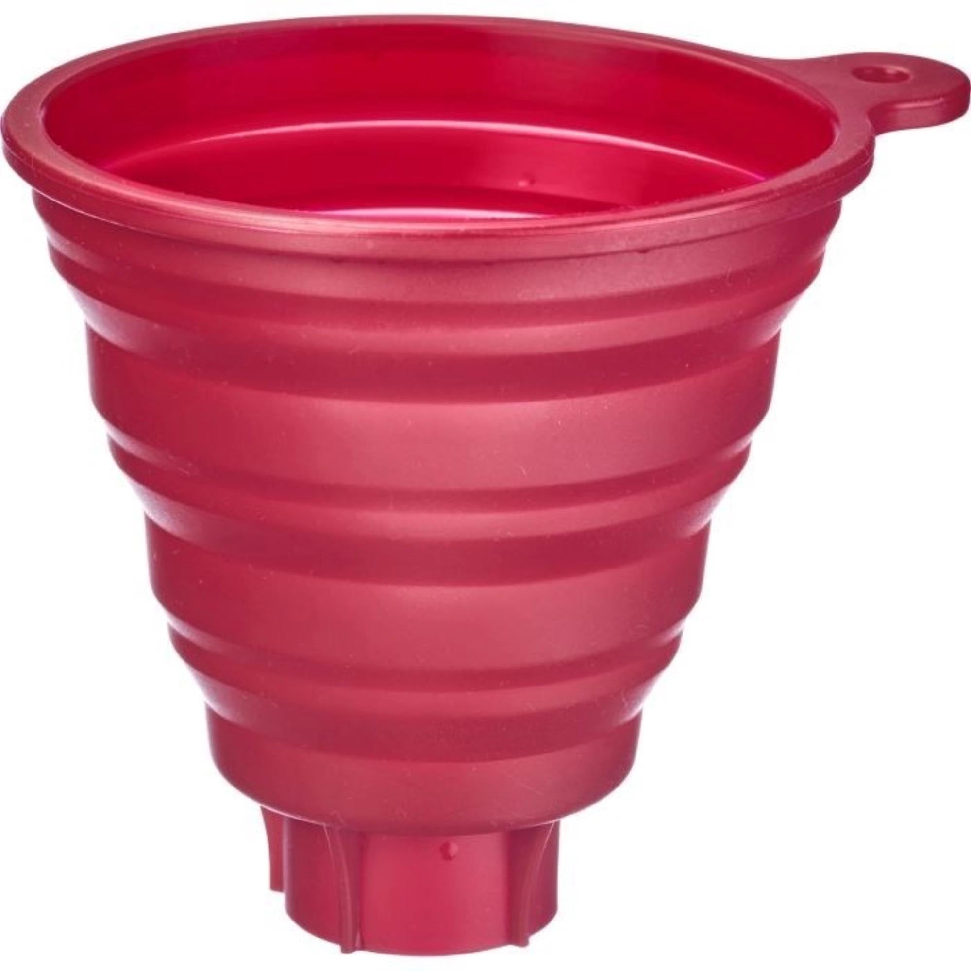 2-teiliges Silikon-Trichter-Set von Westmark in Rot und Grau, perfekt für sauberes und einfaches Umfüllen von Flüssigkeiten.