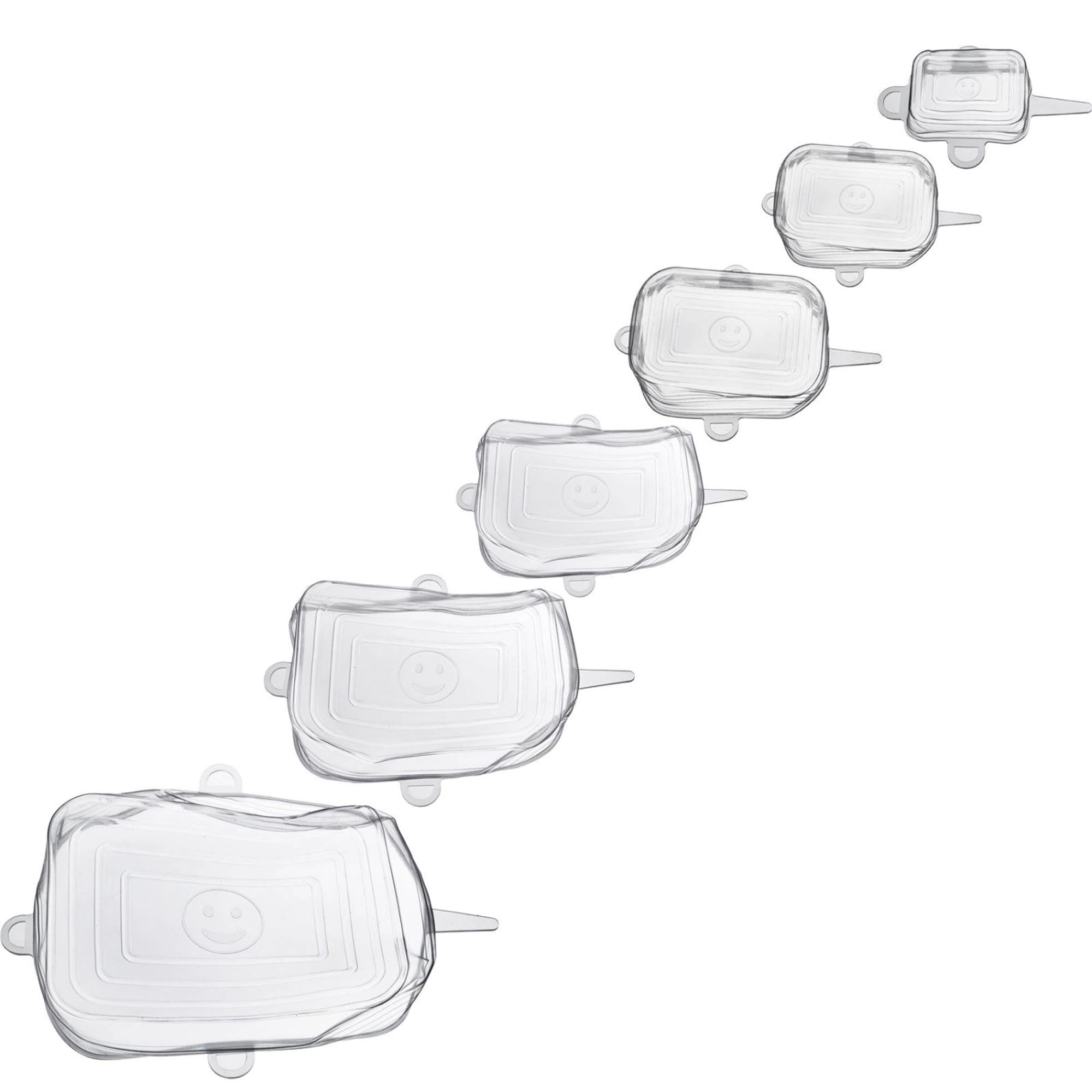 6er Set Frischhaltedeckel aus Silikon Square in Transparent präsentiert im Onlineshop von KAQTU Design AG. Aufbewahrungsbehälter ist von Westmark