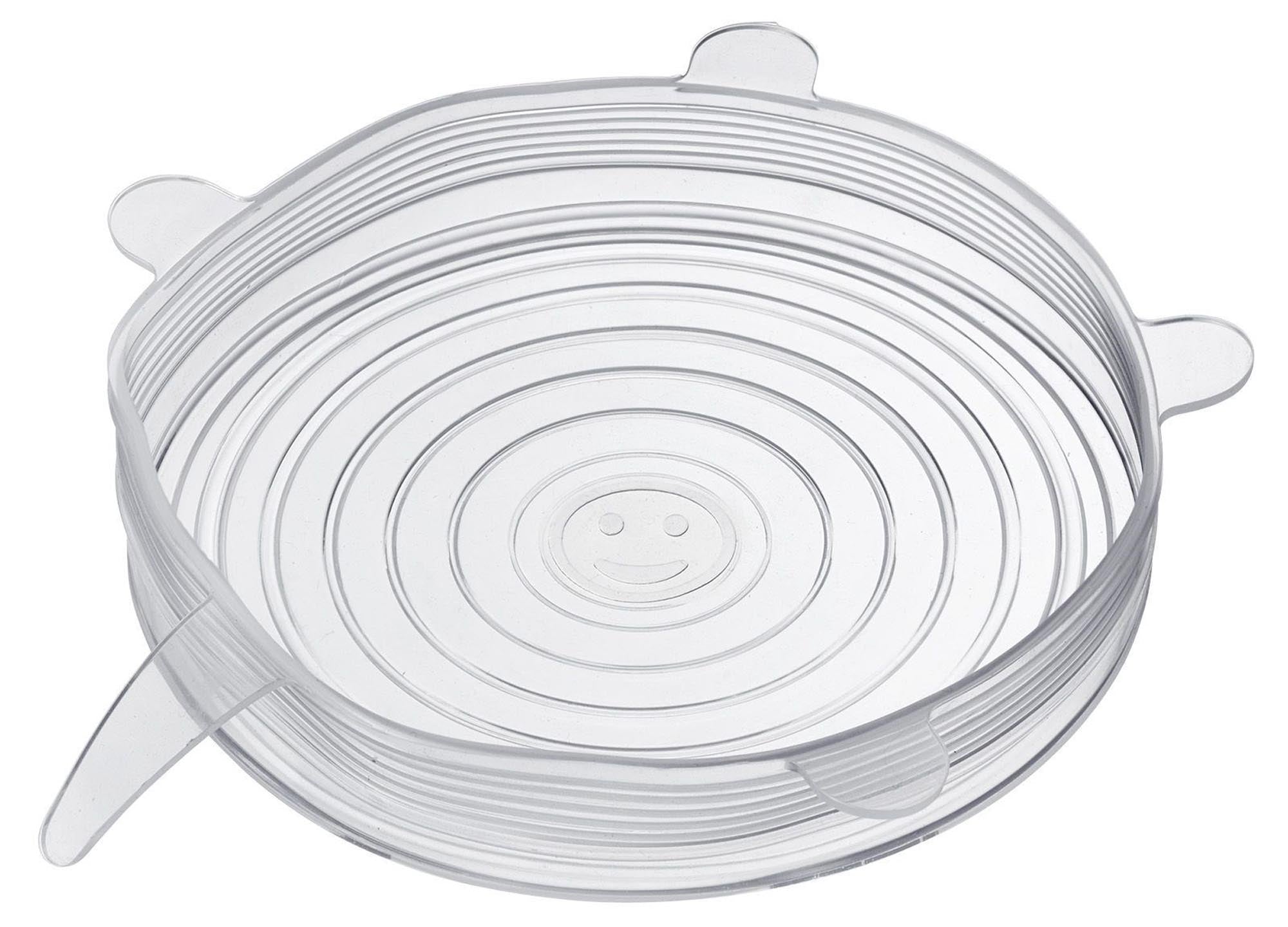 Praktisches 6er Set Silikon-Frischhaltedeckel von Westmark, flexibel und wiederverwendbar, ideal für luftdichtes Verschließen.
