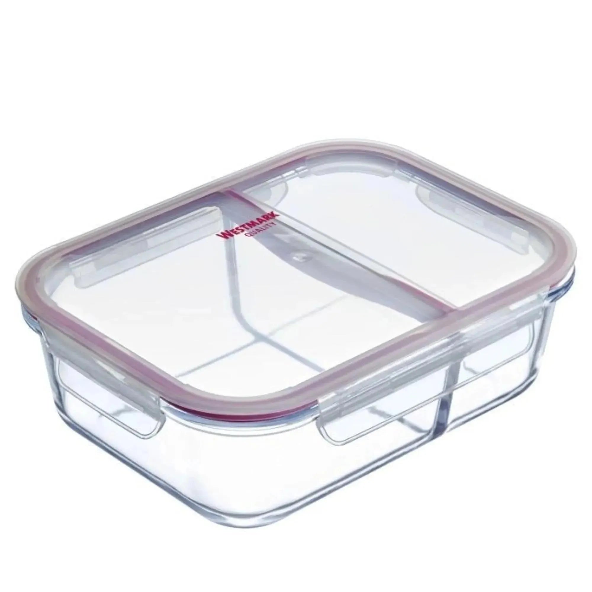 Glas-Frischhaltedose 570ml, mit 2 separaten Fächern in Transparent präsentiert im Onlineshop von KAQTU Design AG. Aufbewahrungsdose ist von Westmark