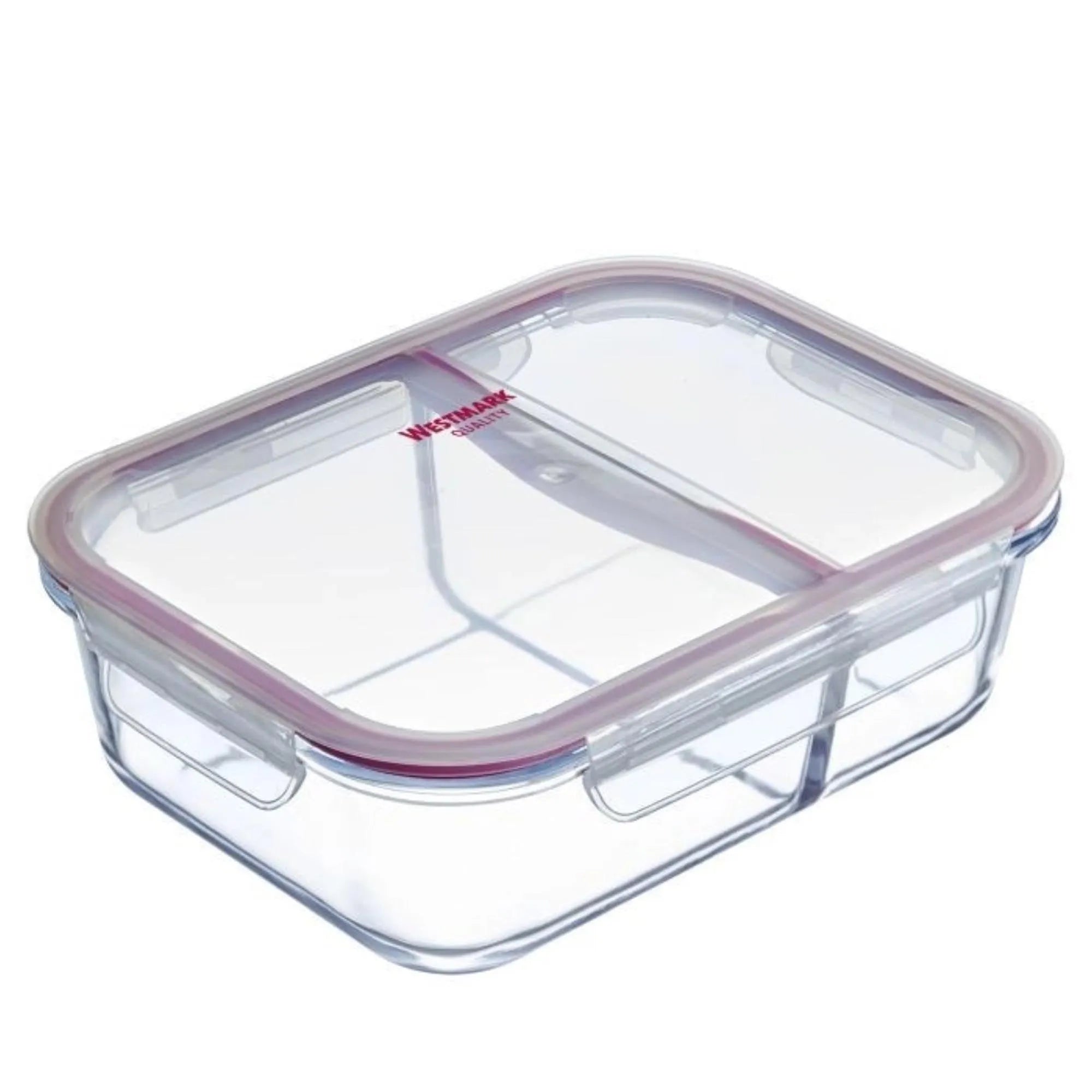 Glas-Frischhaltedose 570ml, mit 2 separaten Fächern in Transparent präsentiert im Onlineshop von KAQTU Design AG. Aufbewahrungsdose ist von Westmark