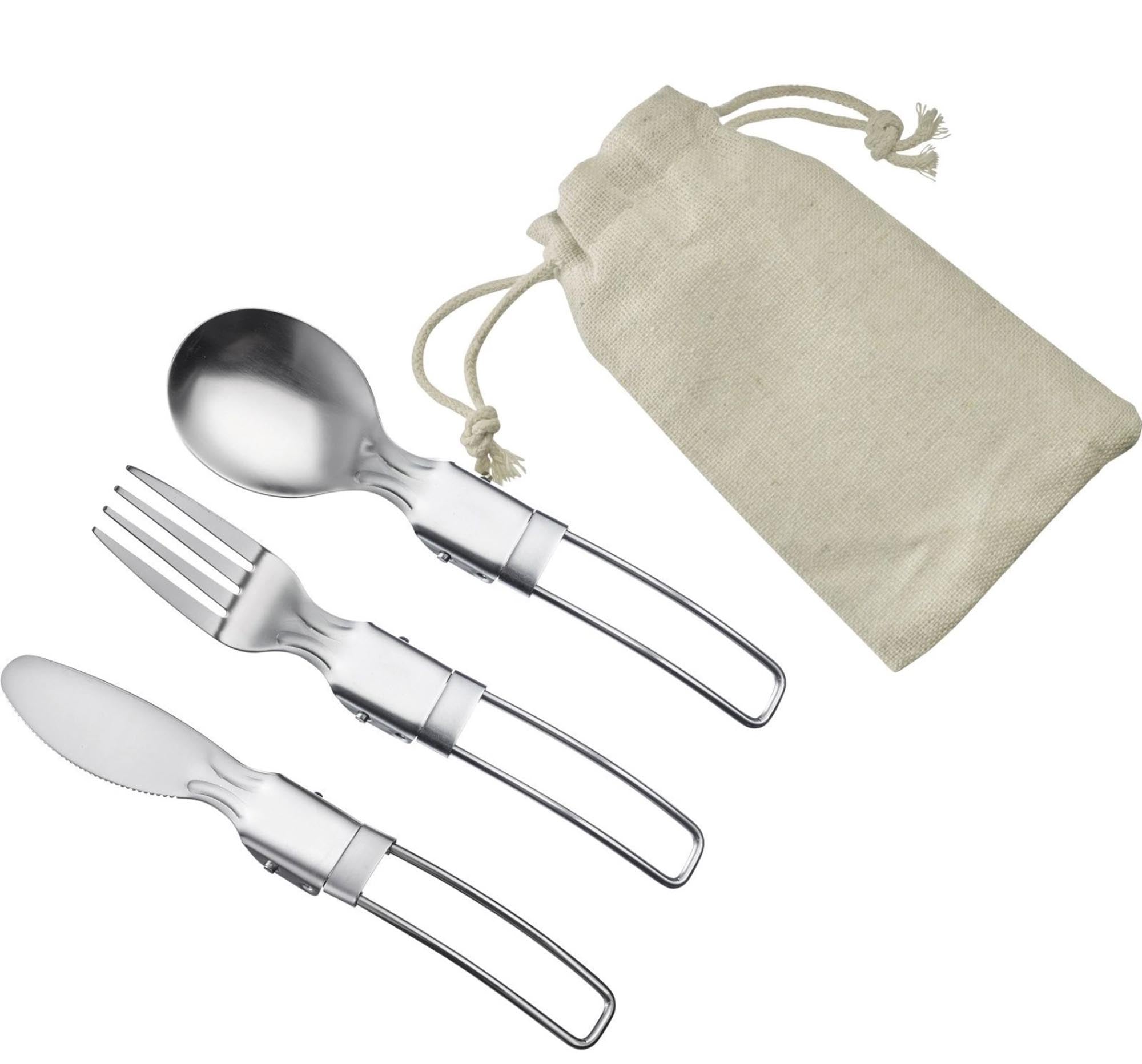 Robustes 3-teiliges Edelstahl-Campingbesteck von Westmark, perfekt für Camping, Outdoor-Abenteuer und unterwegs.
