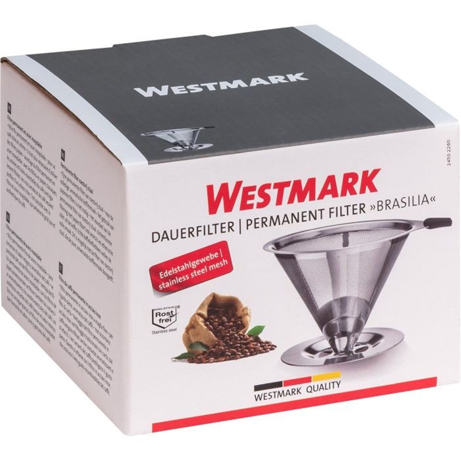 Wiederverwendbarer Edelstahl-Kaffeefilter Brasilia von Westmark, langlebig, nachhaltig und ideal für umweltbewusste Genießer.