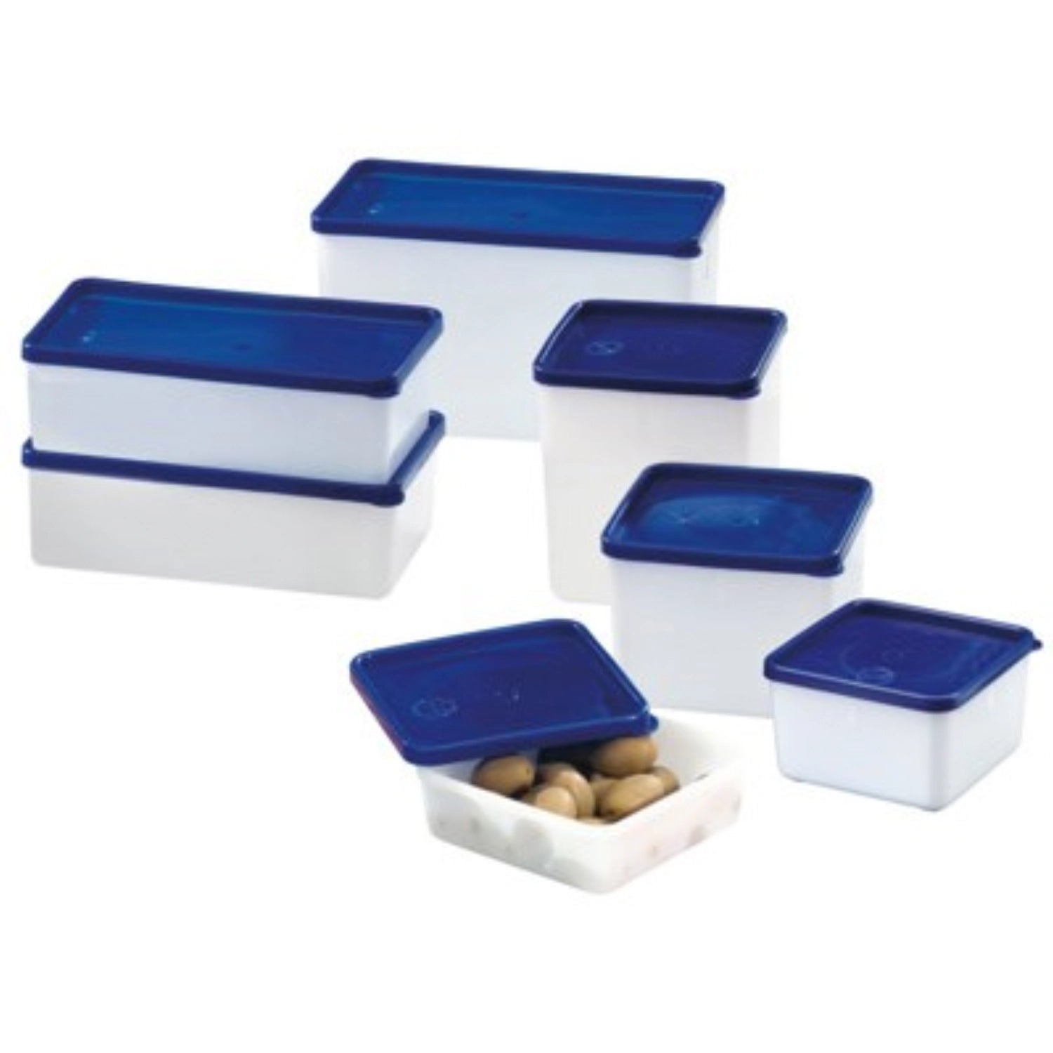 Praktisches 4er Set Gefrierdosen von Westmark, 0,5 l, ideal zum Einfrieren und Aufbewahren von Lebensmitteln, kompakt und stapelbar.