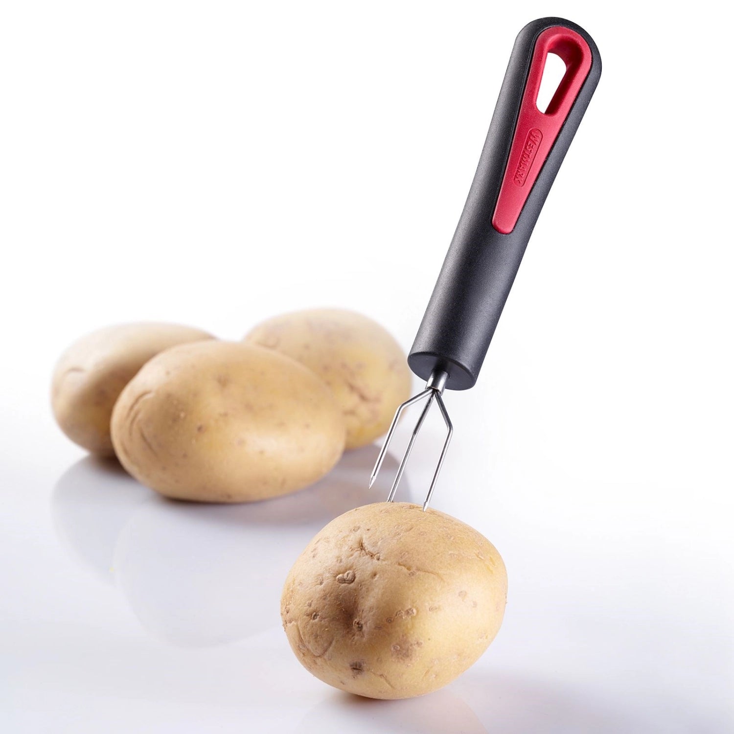 Pellkartoffelgabel Gallant von Westmark, ideal zum einfachen Servieren von Pellkartoffeln, ergonomisches Design für komfortable Handhabung.