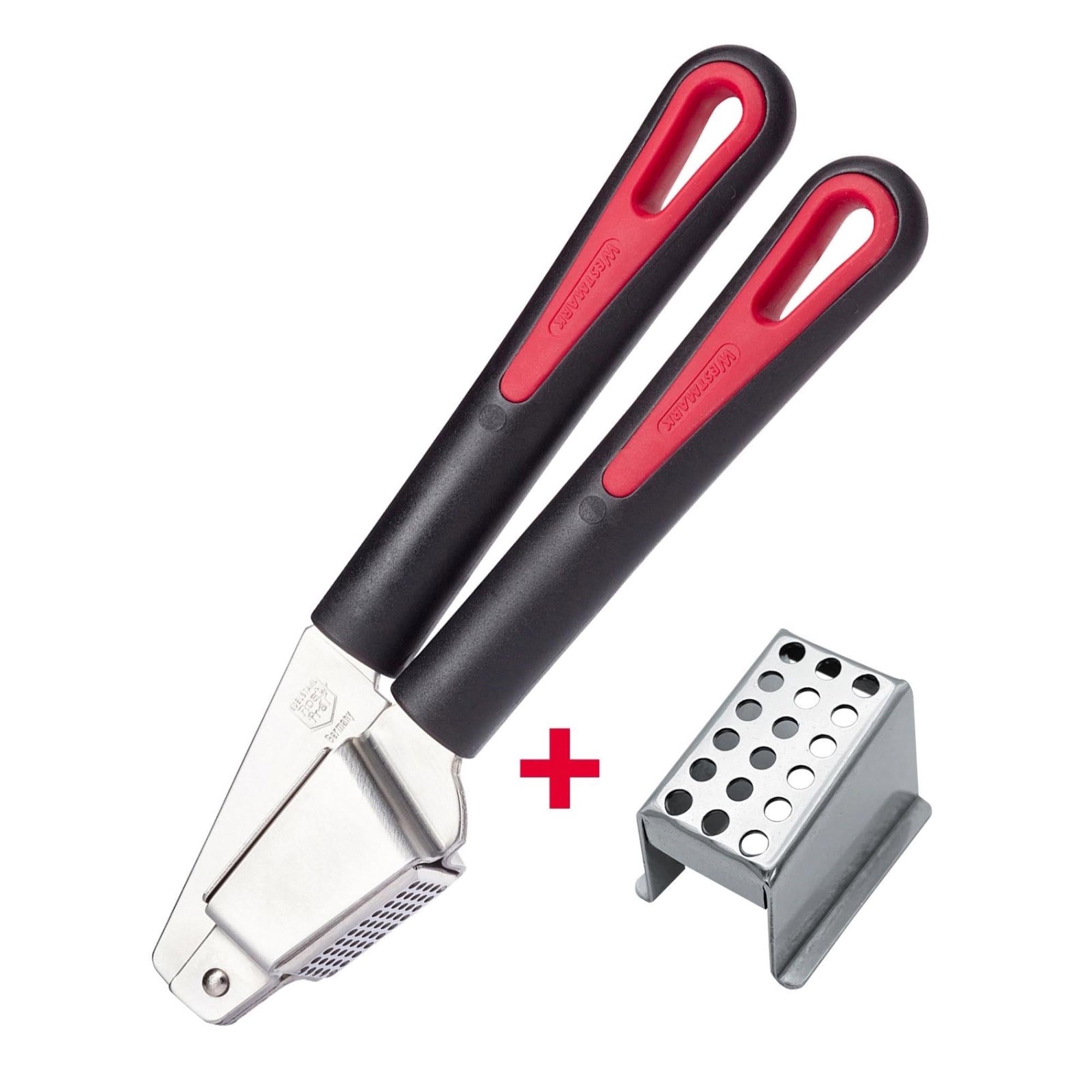 Knoblauchpresse Gallant Plus in Rot präsentiert im Onlineshop von KAQTU Design AG. Küchenhelfer ist von Westmark