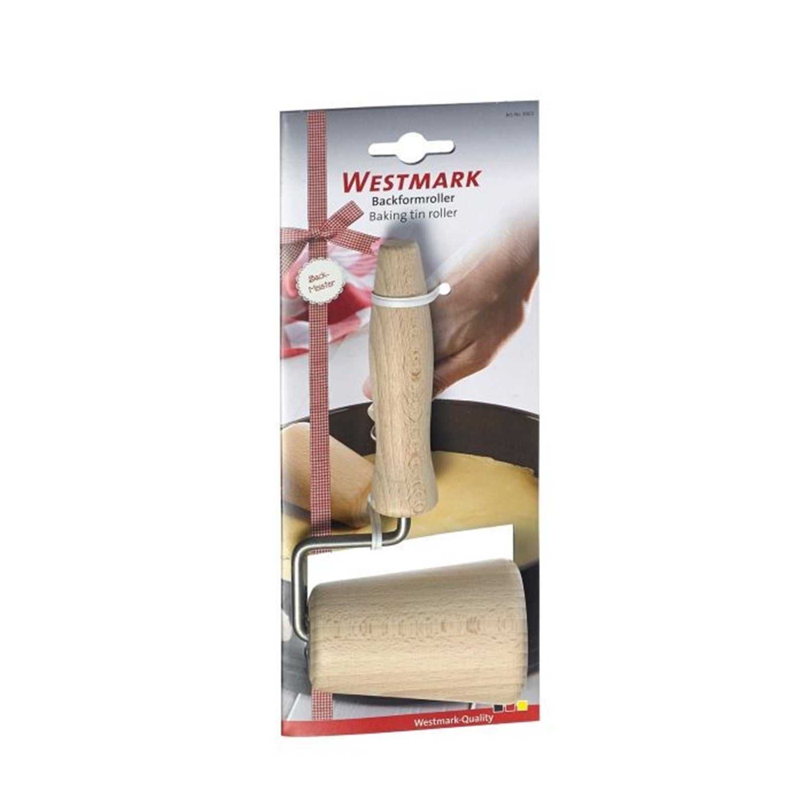 Backformroller Woody aus Buchenholz von Westmark, konisch geformt, perfekt zum gleichmäßigen Ausrollen von Teig in Backformen.